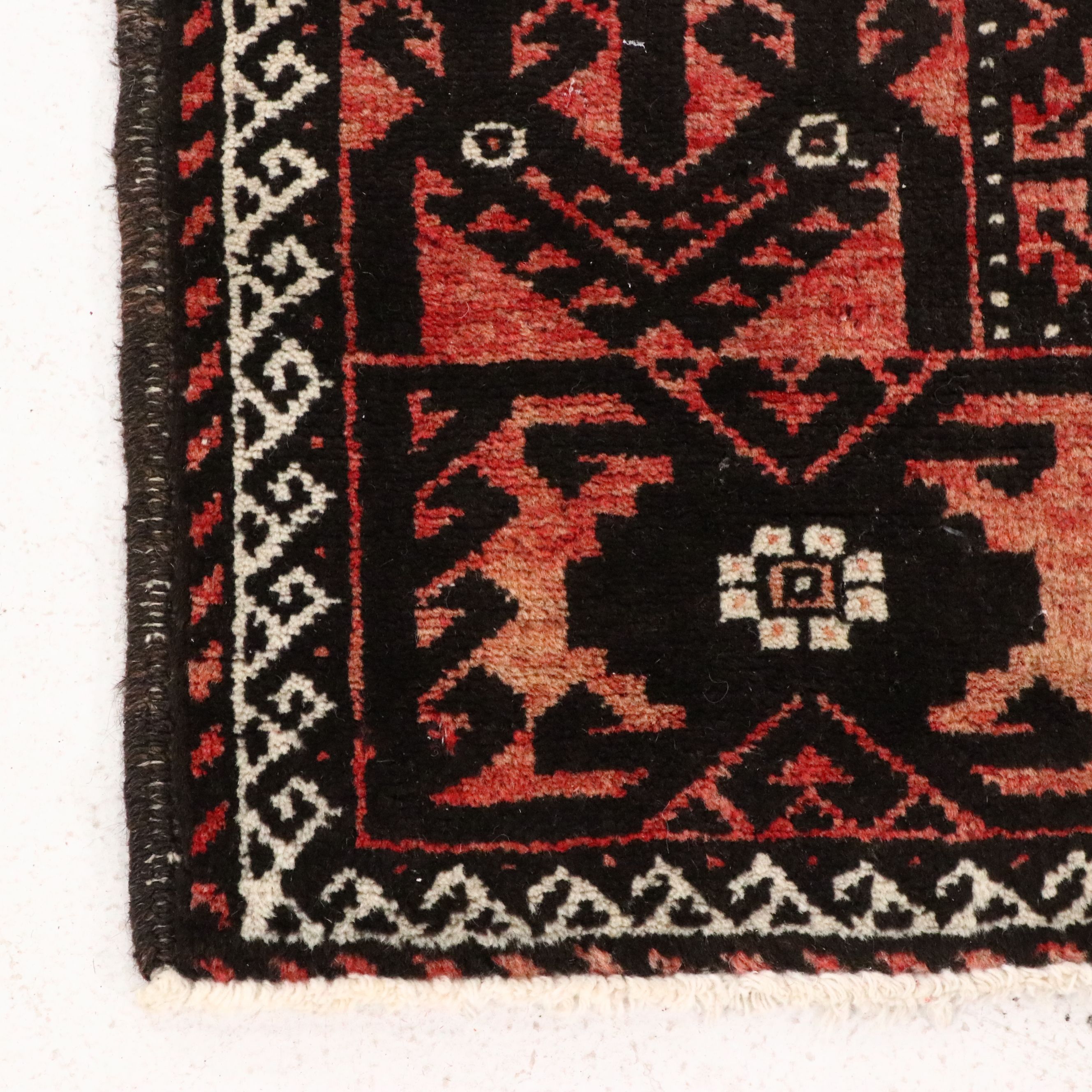 7' x 8'11 Hand-Knotted Afghan Baluch Area Rug