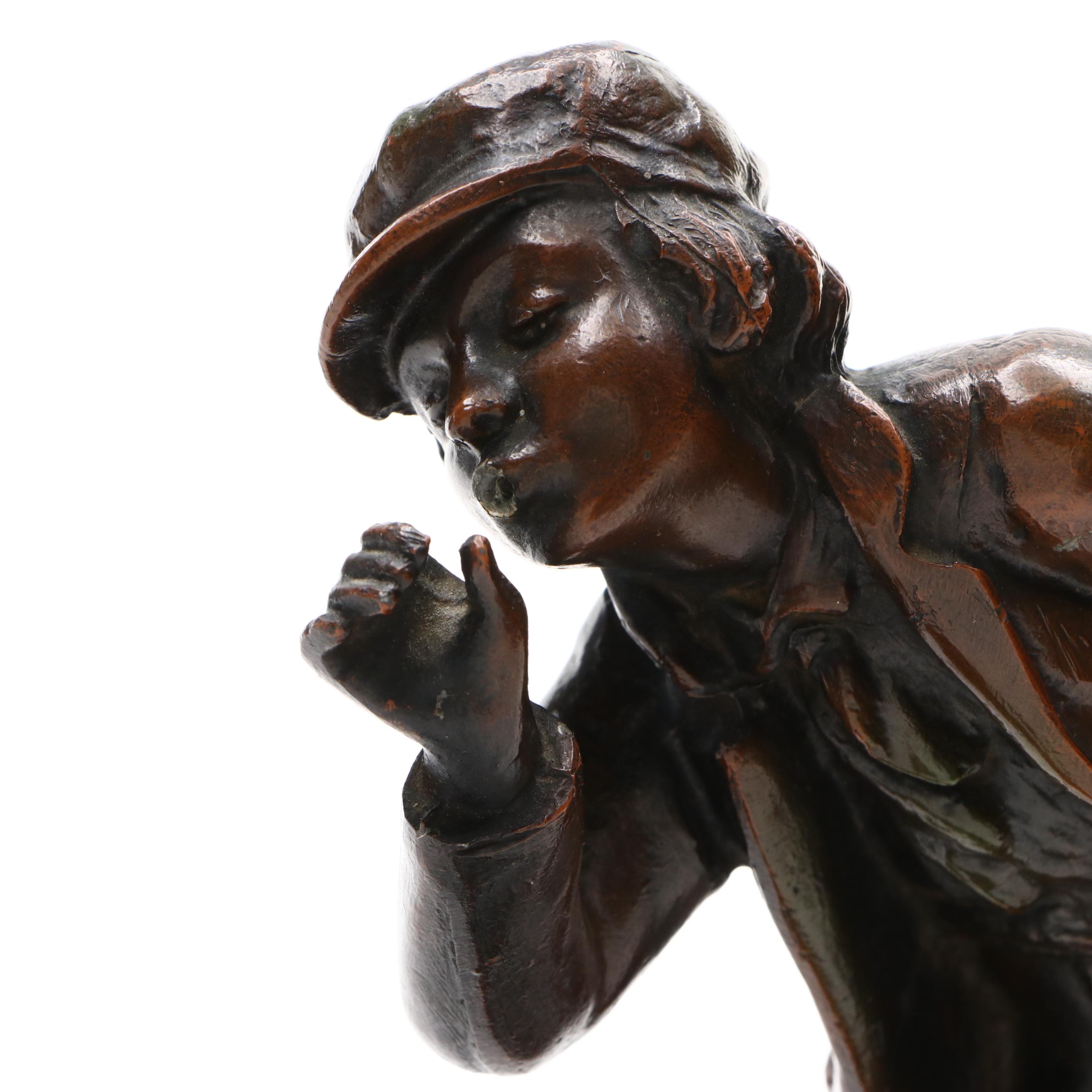 Bronze Finish Sculpture Table Lamp After Aristide de Ranieri