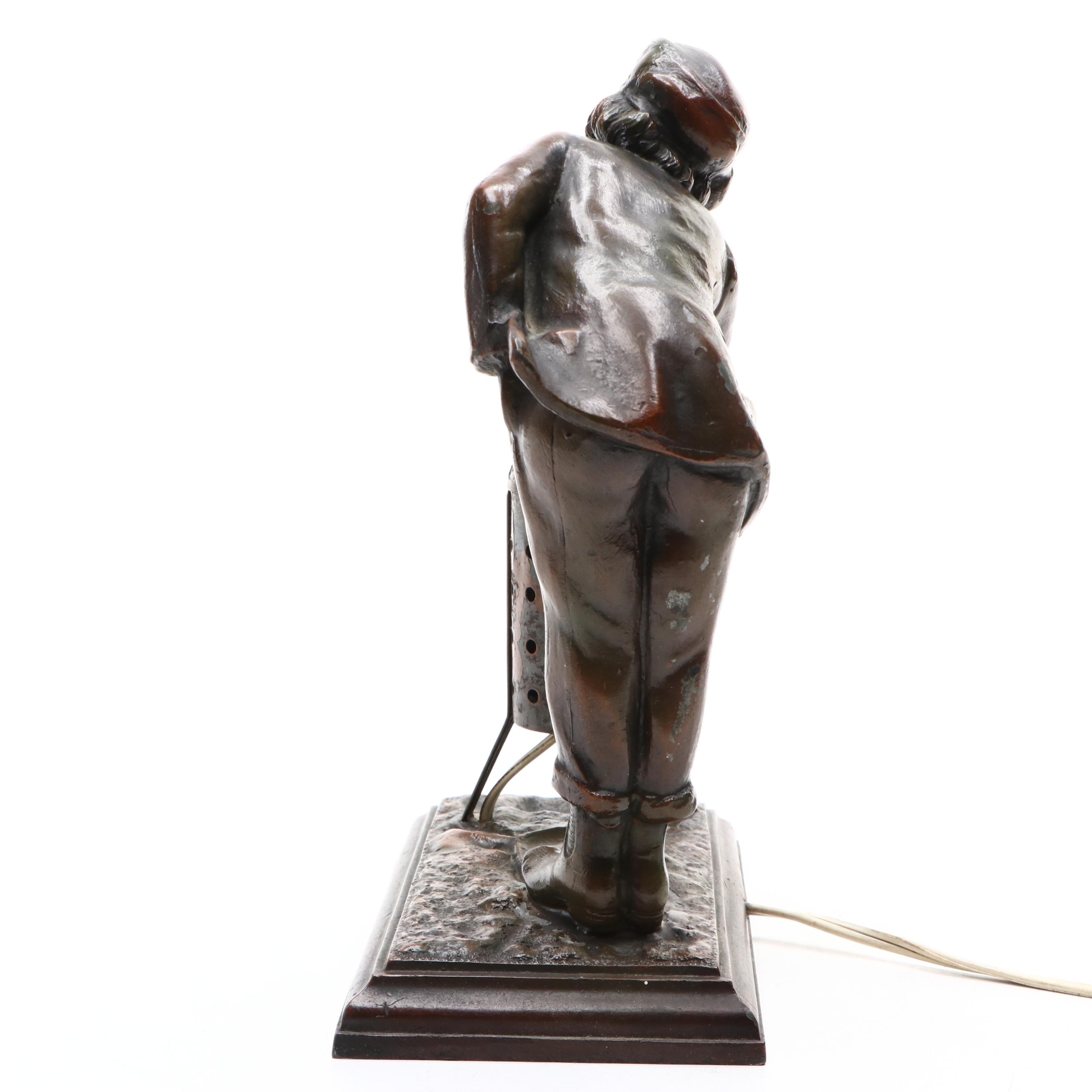 Bronze Finish Sculpture Table Lamp After Aristide de Ranieri