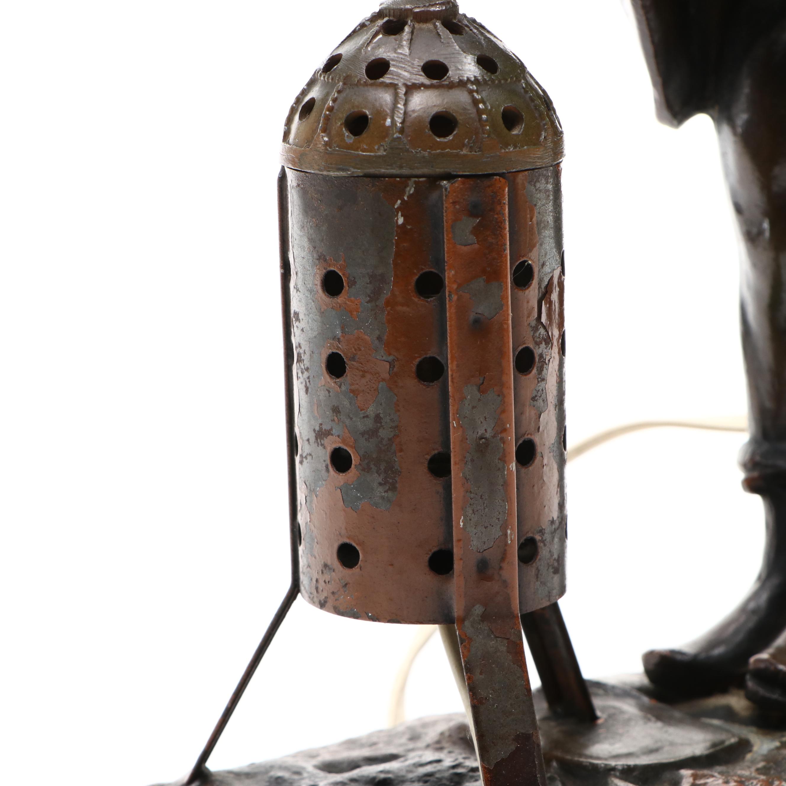 Bronze Finish Sculpture Table Lamp After Aristide de Ranieri