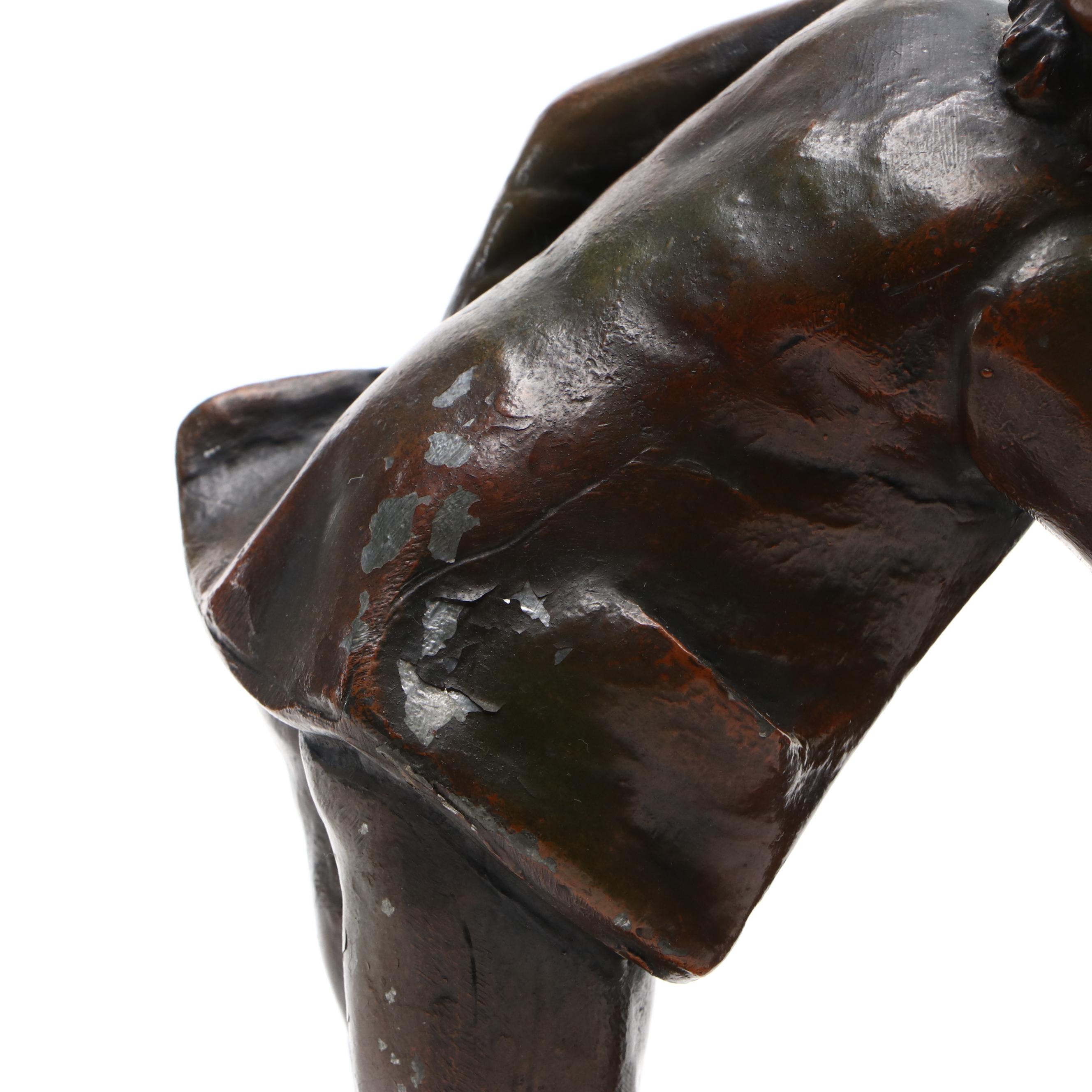 Bronze Finish Sculpture Table Lamp After Aristide de Ranieri