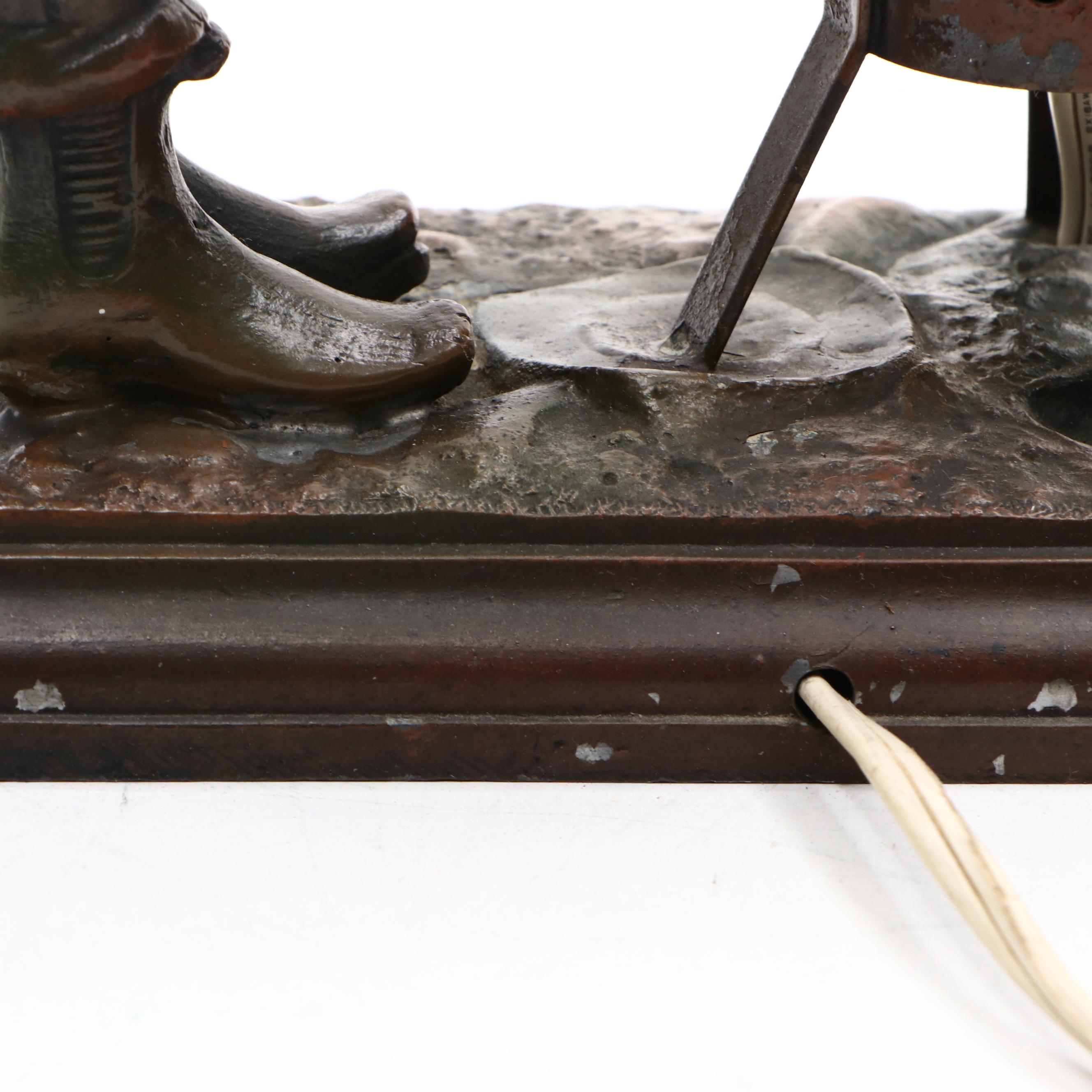 Bronze Finish Sculpture Table Lamp After Aristide de Ranieri