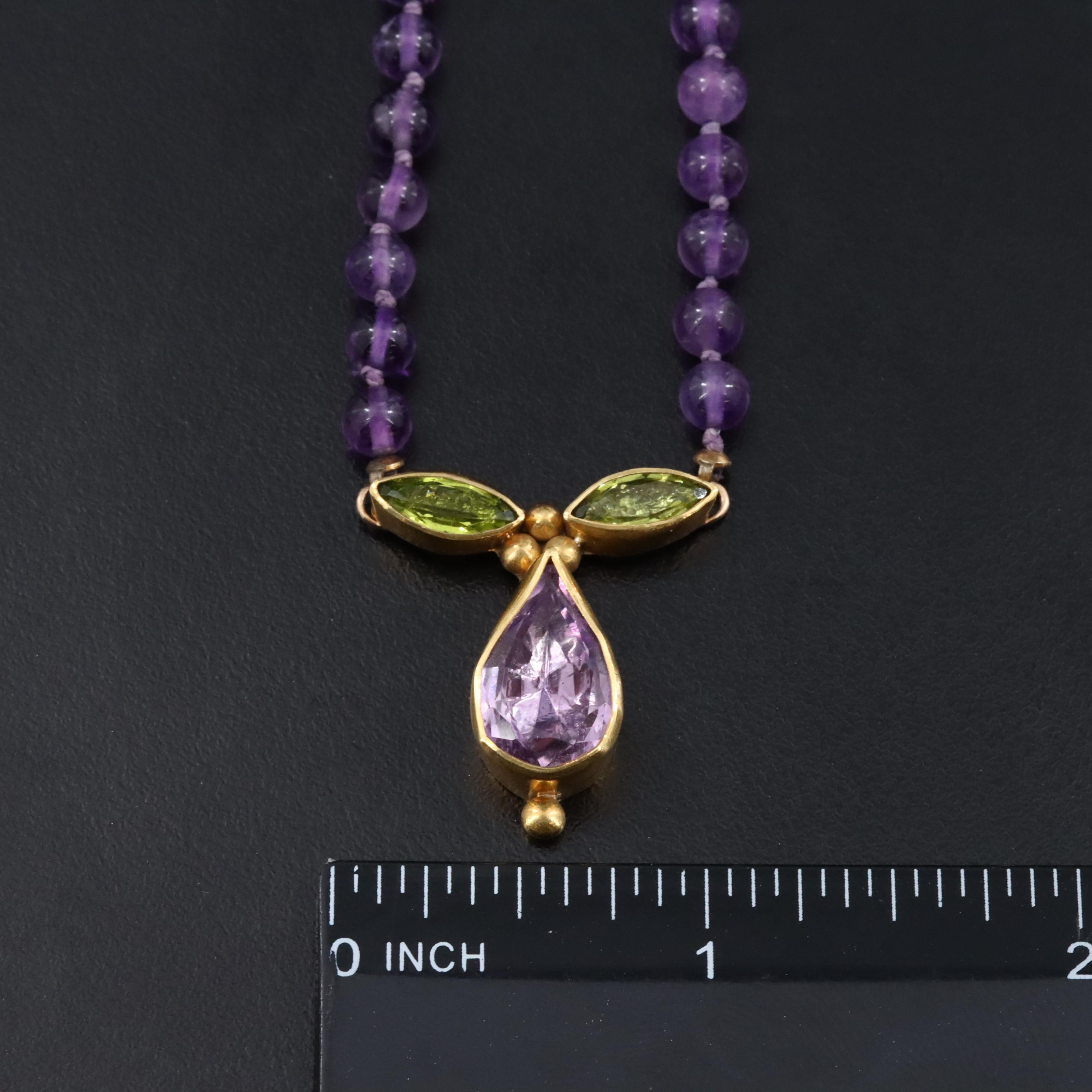 Erica Bouza 22K Amethyst and Peridot Necklace