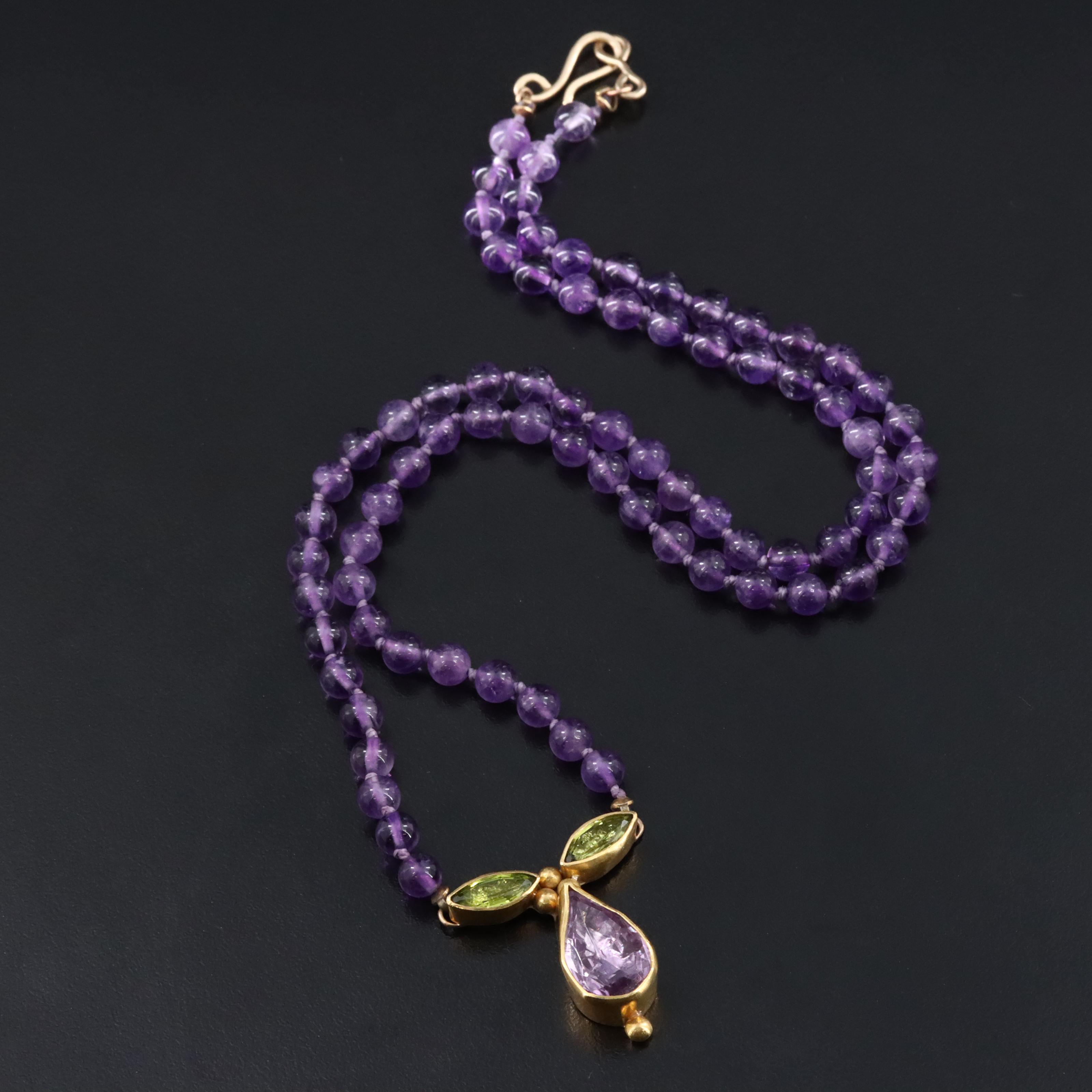 Erica Bouza 22K Amethyst and Peridot Necklace