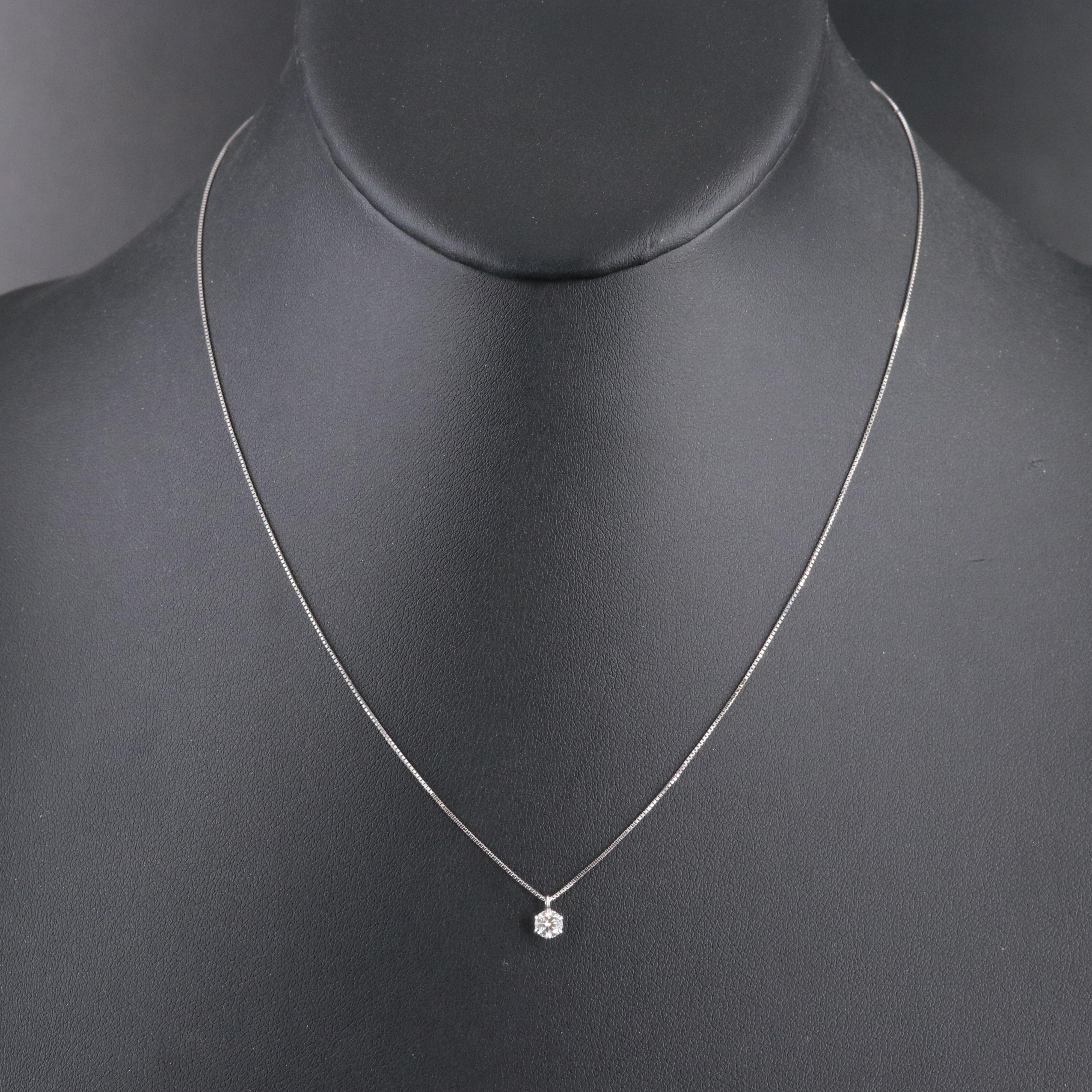 Platinum 0.20 CT Diamond Pendant Necklace