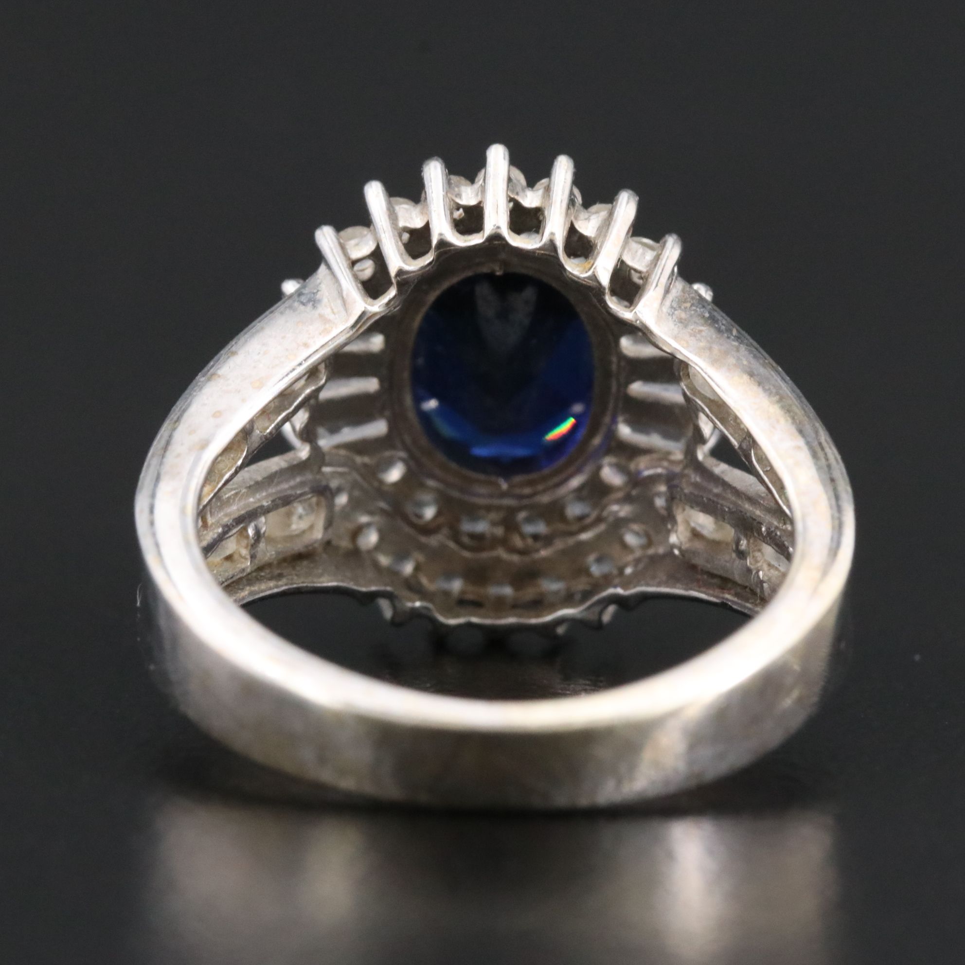 10K Sapphire and White Sapphire Ring