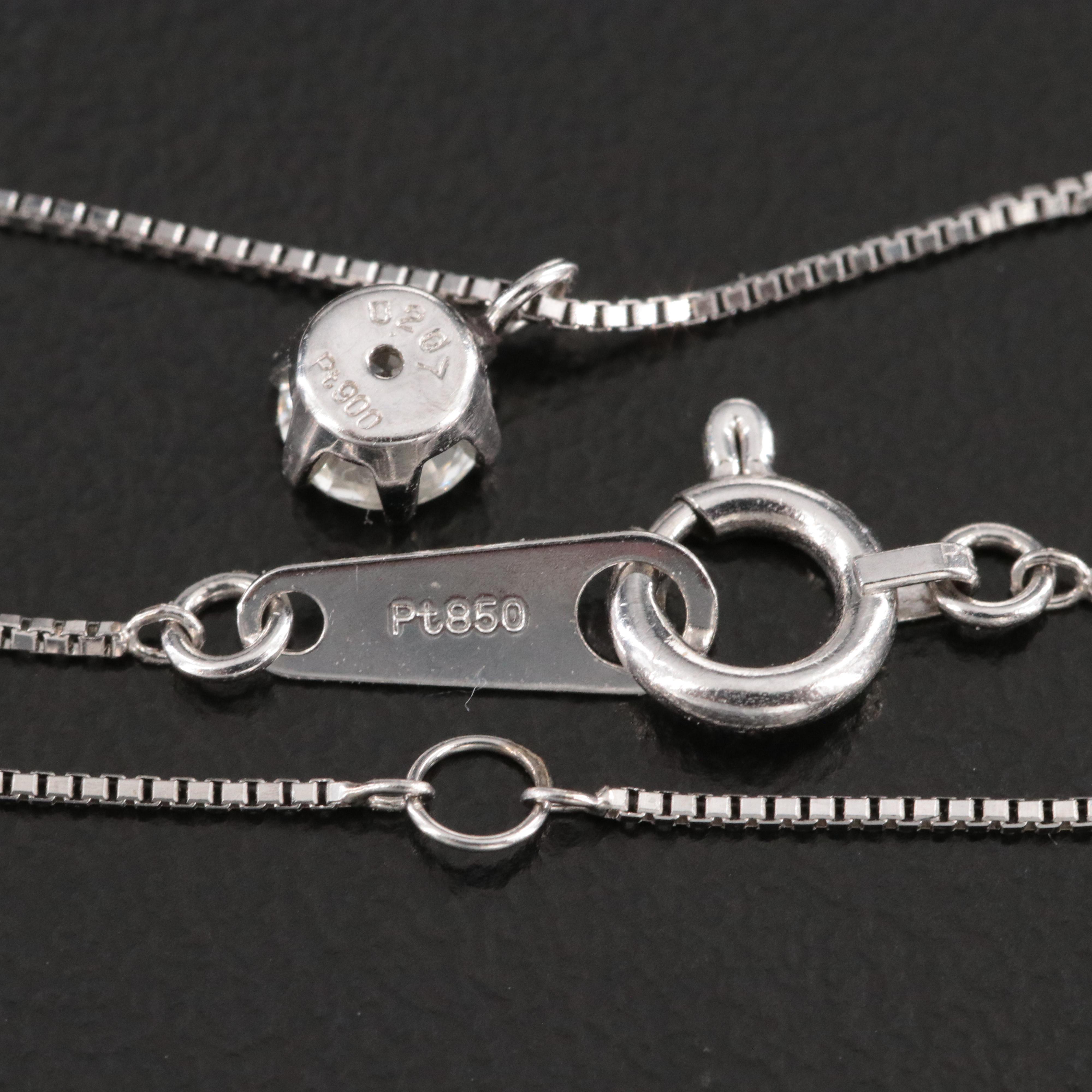 Platinum 0.20 CT Diamond Pendant Necklace