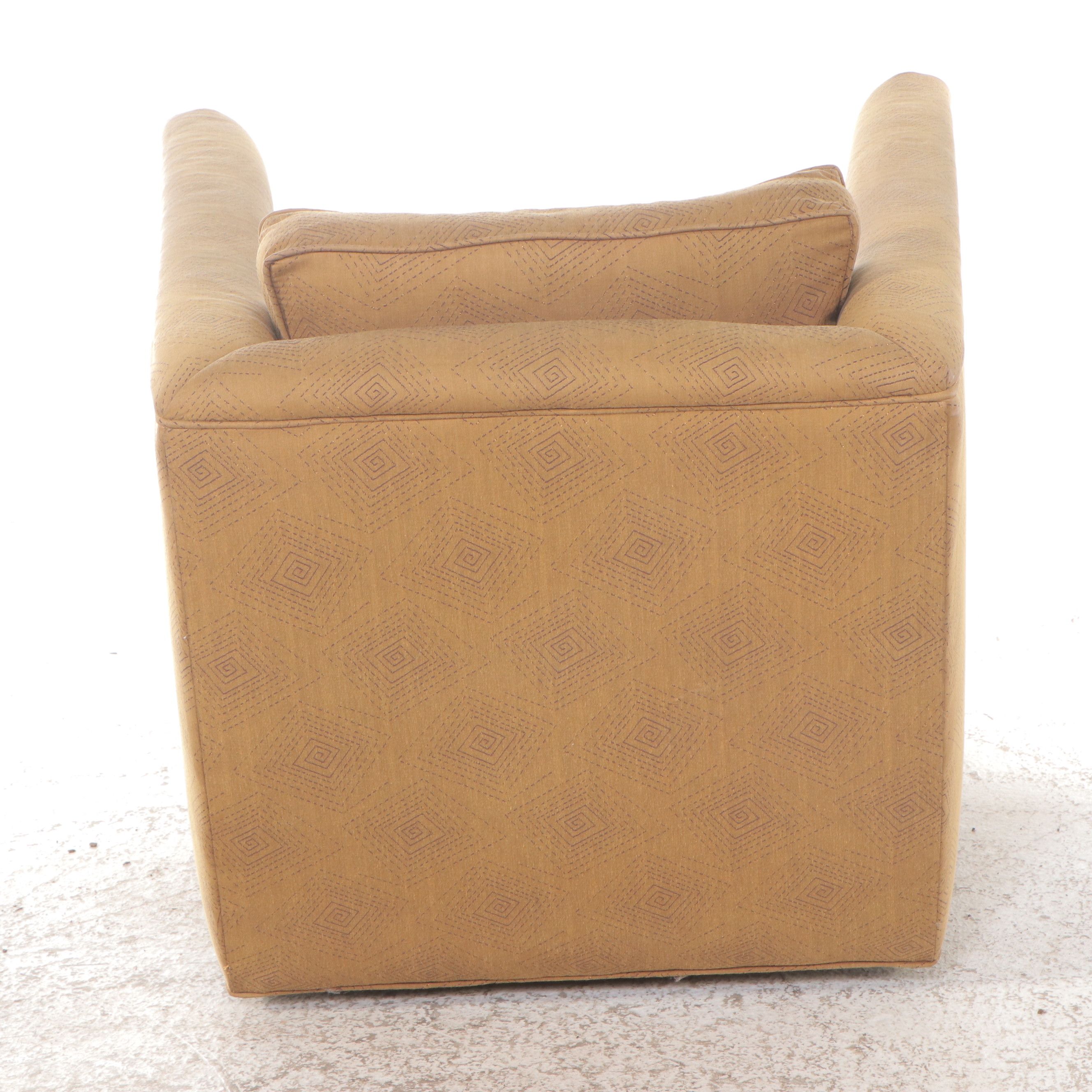 Pair of Thayer Coggin Upholstered Swivel Lounge Chairs, Mid to Late 20th Century