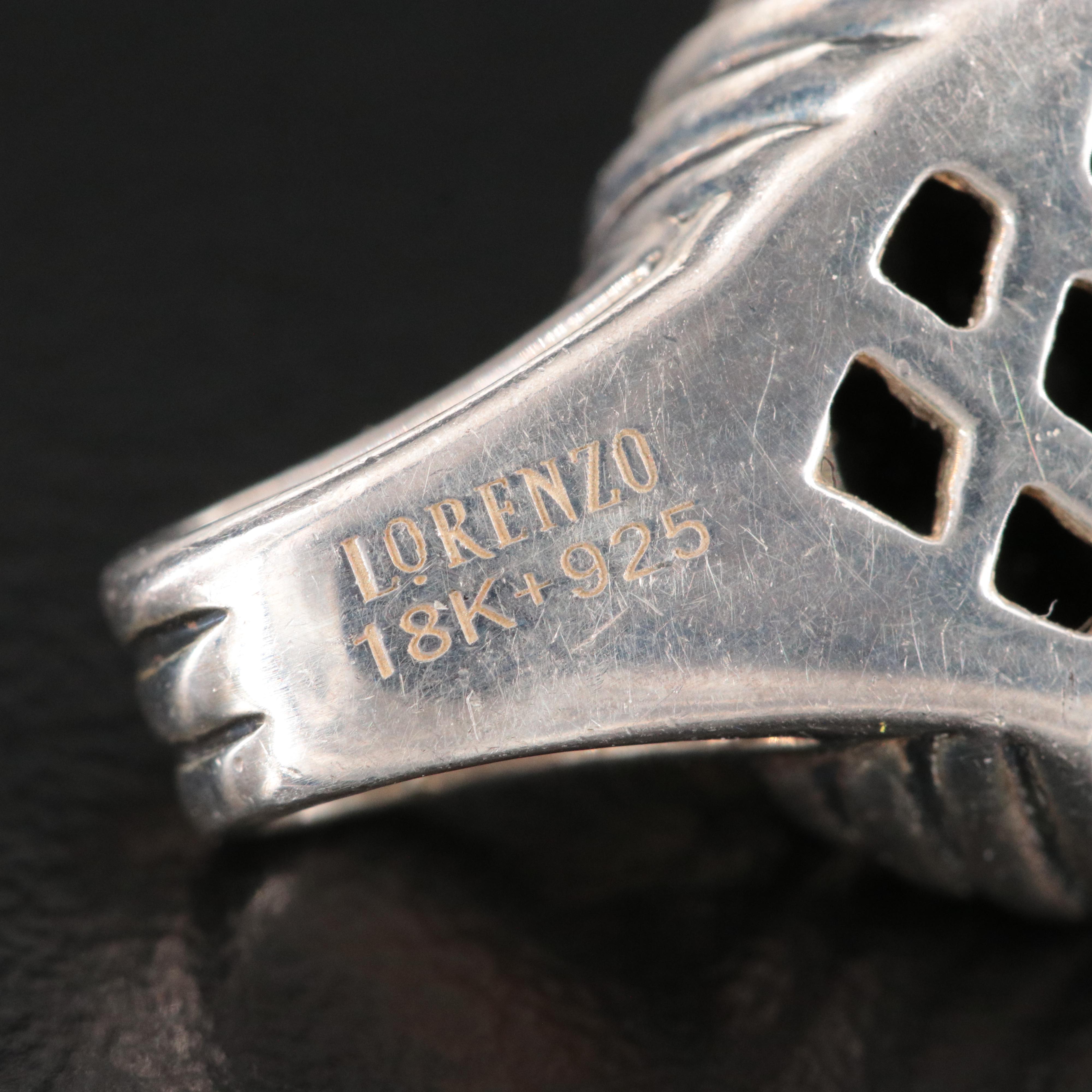 Lorenzo Sterling Black Onyx Pendant with 18K Accent