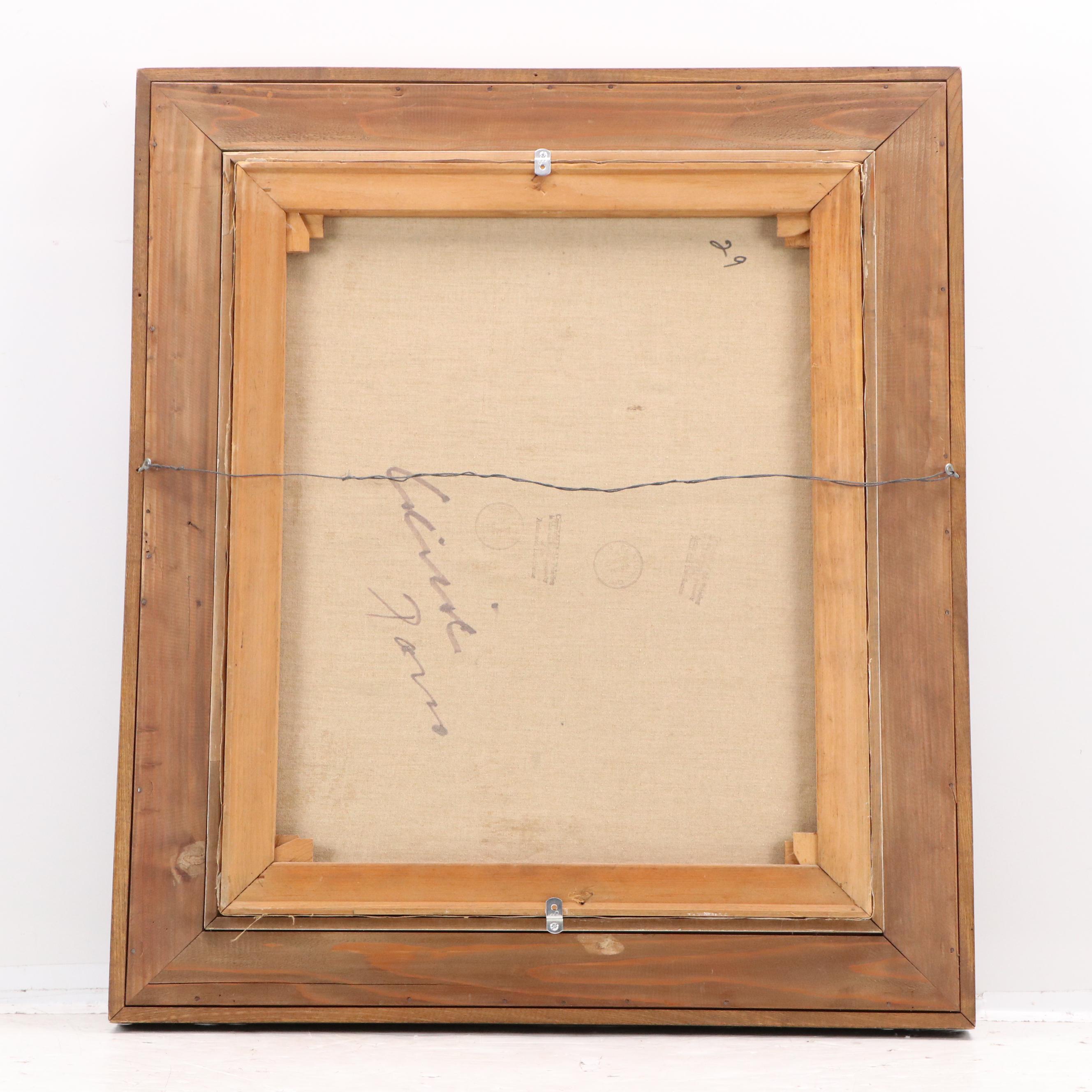 Boris Cenic Modern Oil Painting of European Townscape, Mid-20th Century