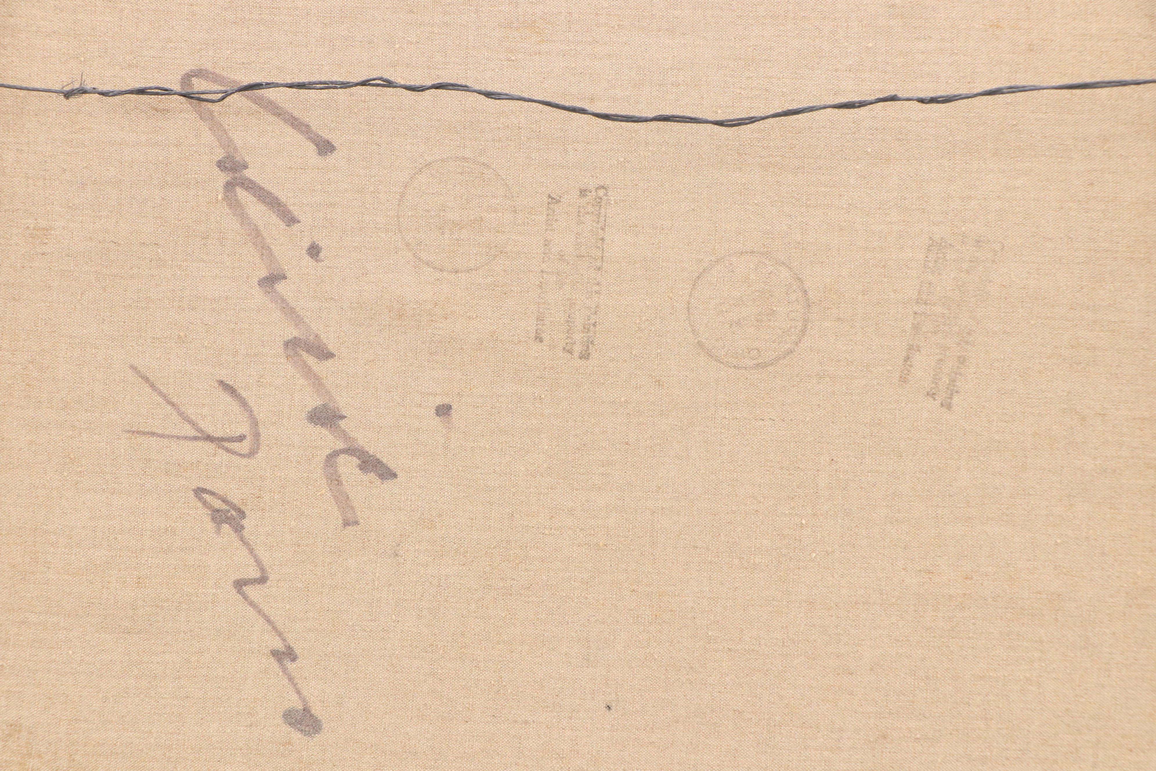 Boris Cenic Modern Oil Painting of European Townscape, Mid-20th Century