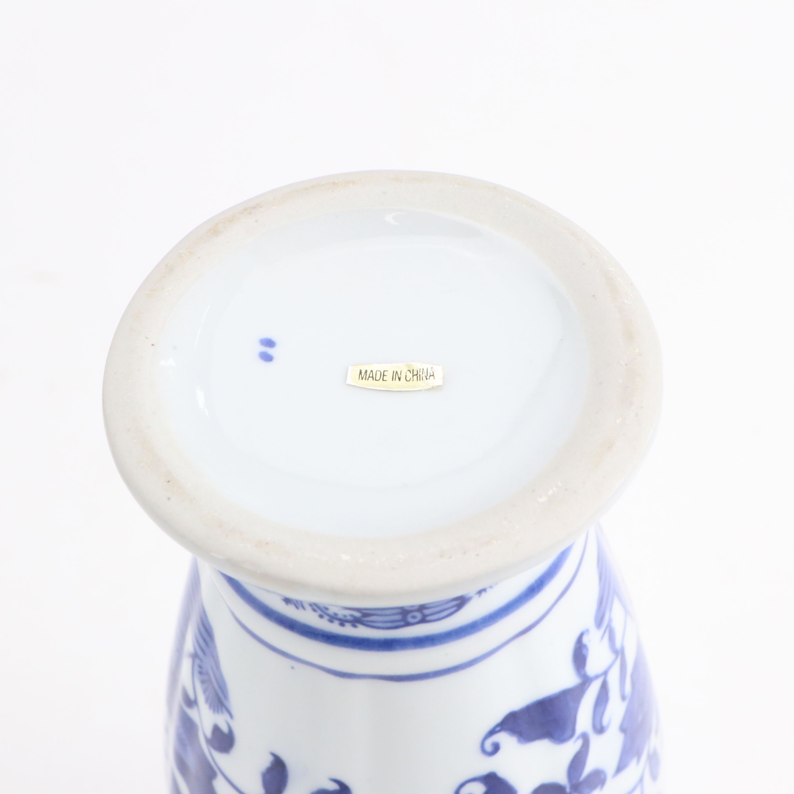 Blue and White Ceramic Double Happiness Chinese Ginger Jar and Vases