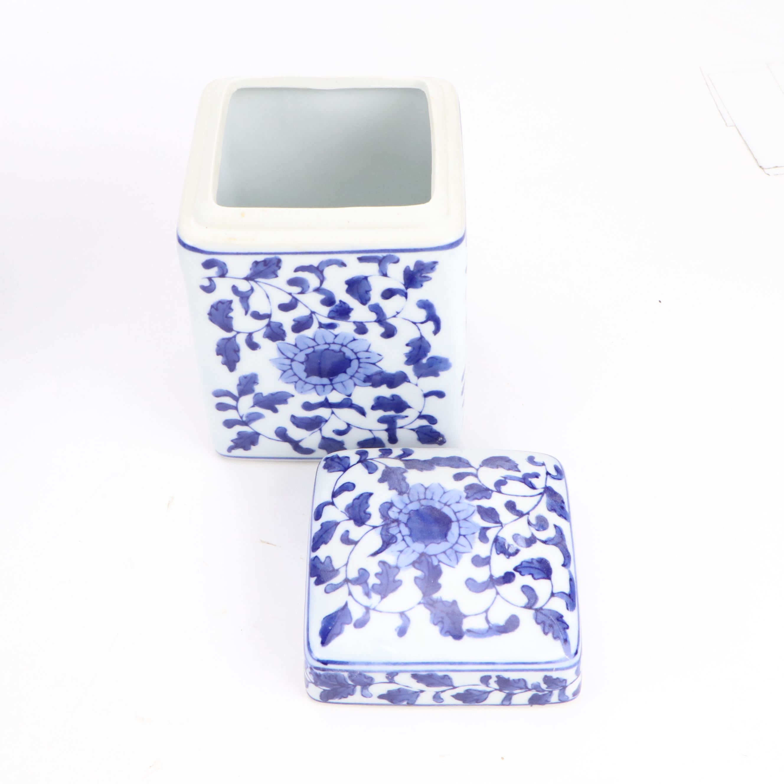 Blue and White Ceramic Double Happiness Chinese Ginger Jar and Vases