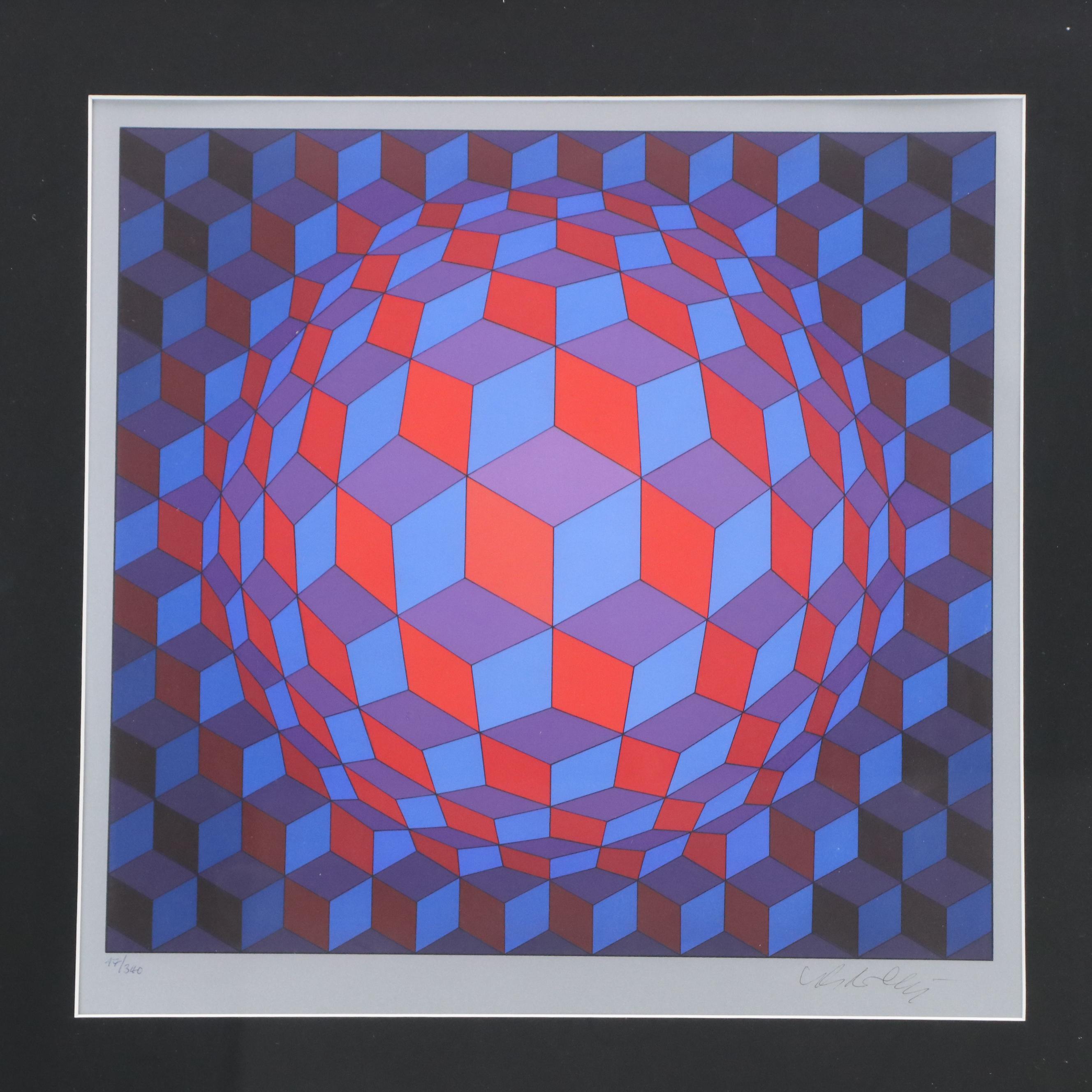 Victor Vasarely Serigraph "Cheyt-Rond," 1974
