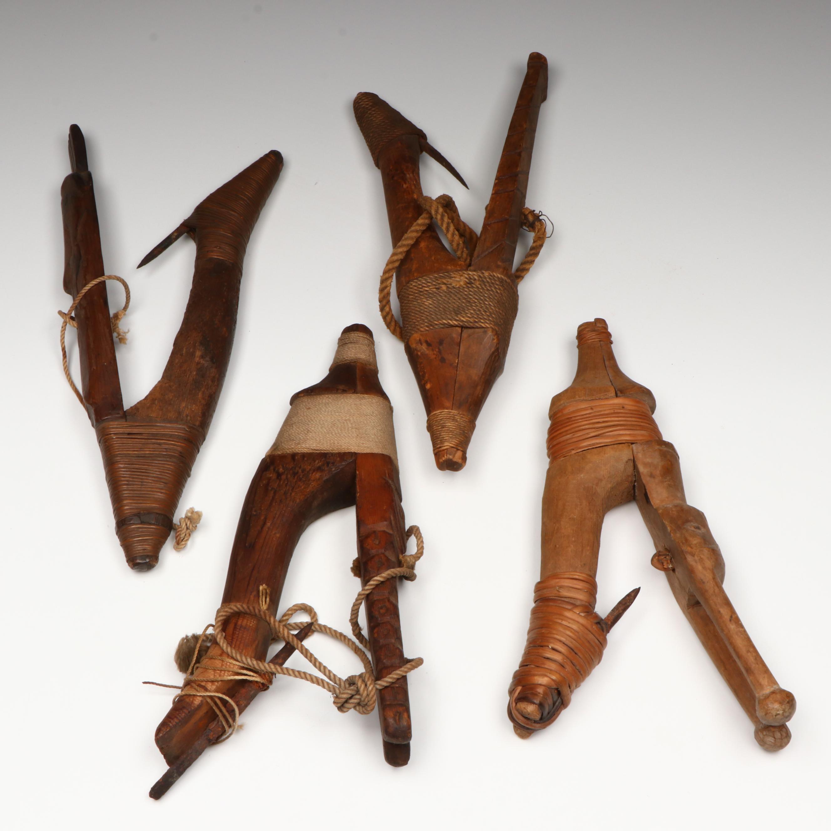 Indigenous Pacific Northwest Hand-Carved Wood Halibut Hooks