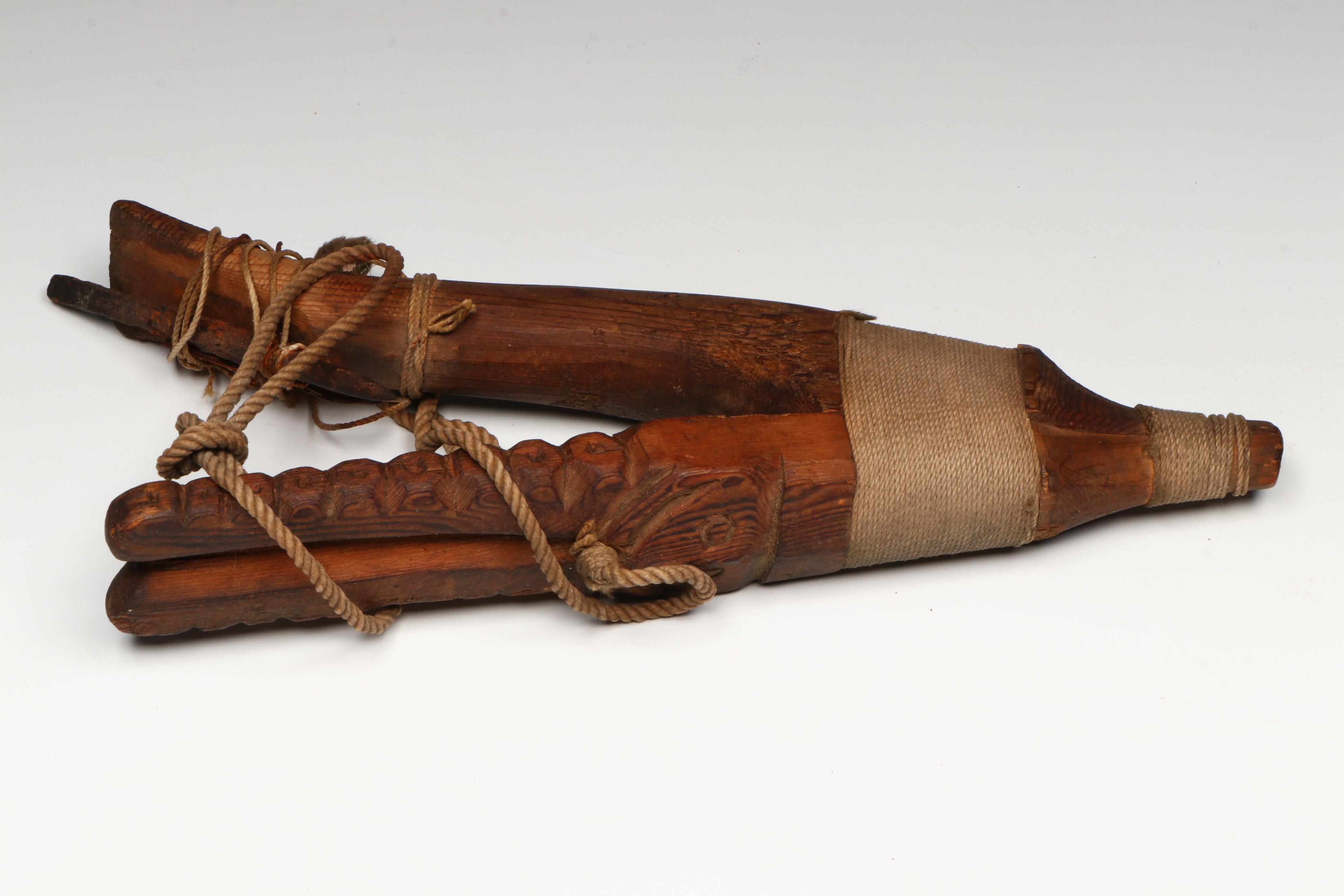 Indigenous Pacific Northwest Hand-Carved Wood Halibut Hooks