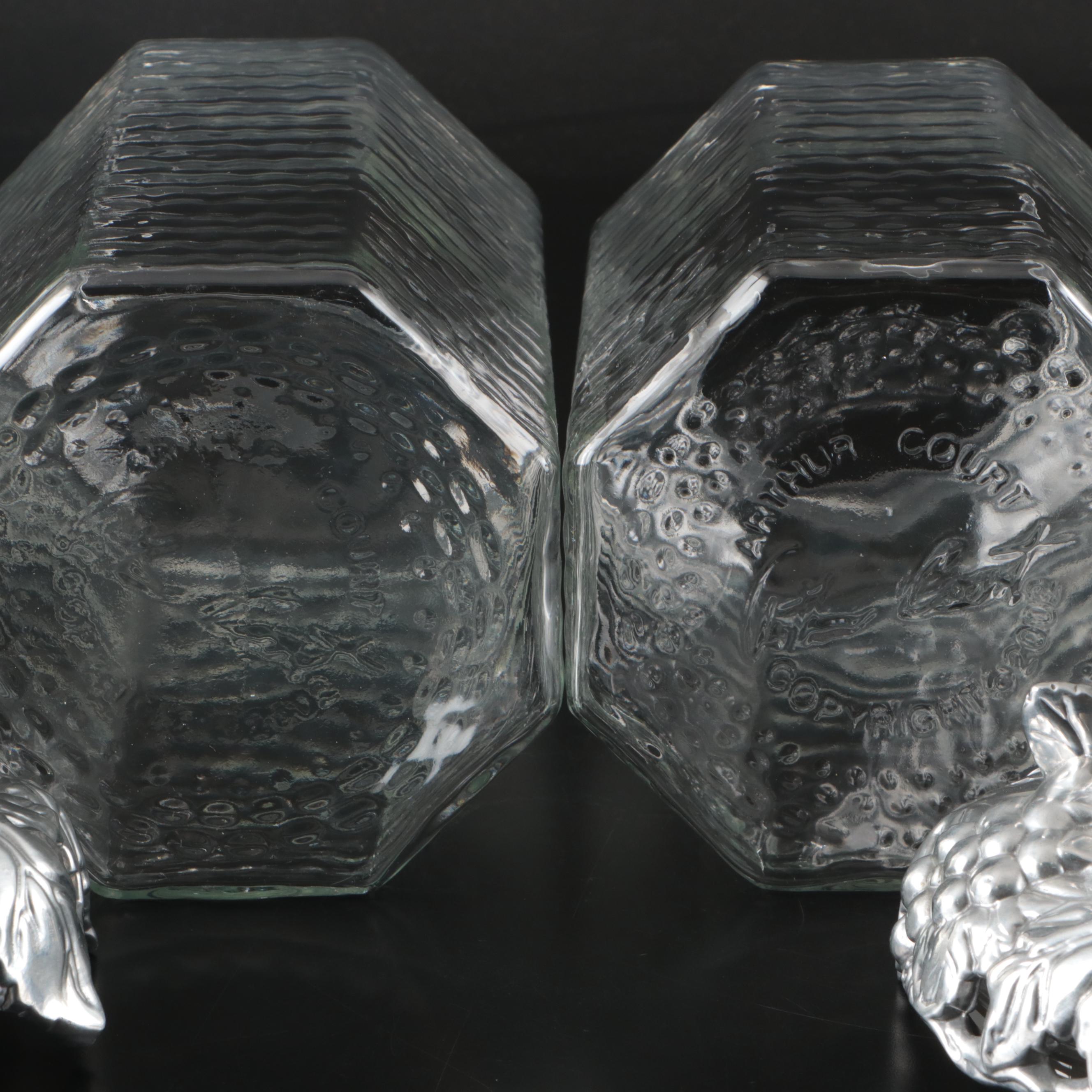 Arthur Court Metal Grapevine and Glass Food Storage Set, Early 21st C.