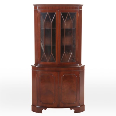 Georgian Style Mahogany Corner China Cabinet Georgian Style Mahogany Corner China Cabinet