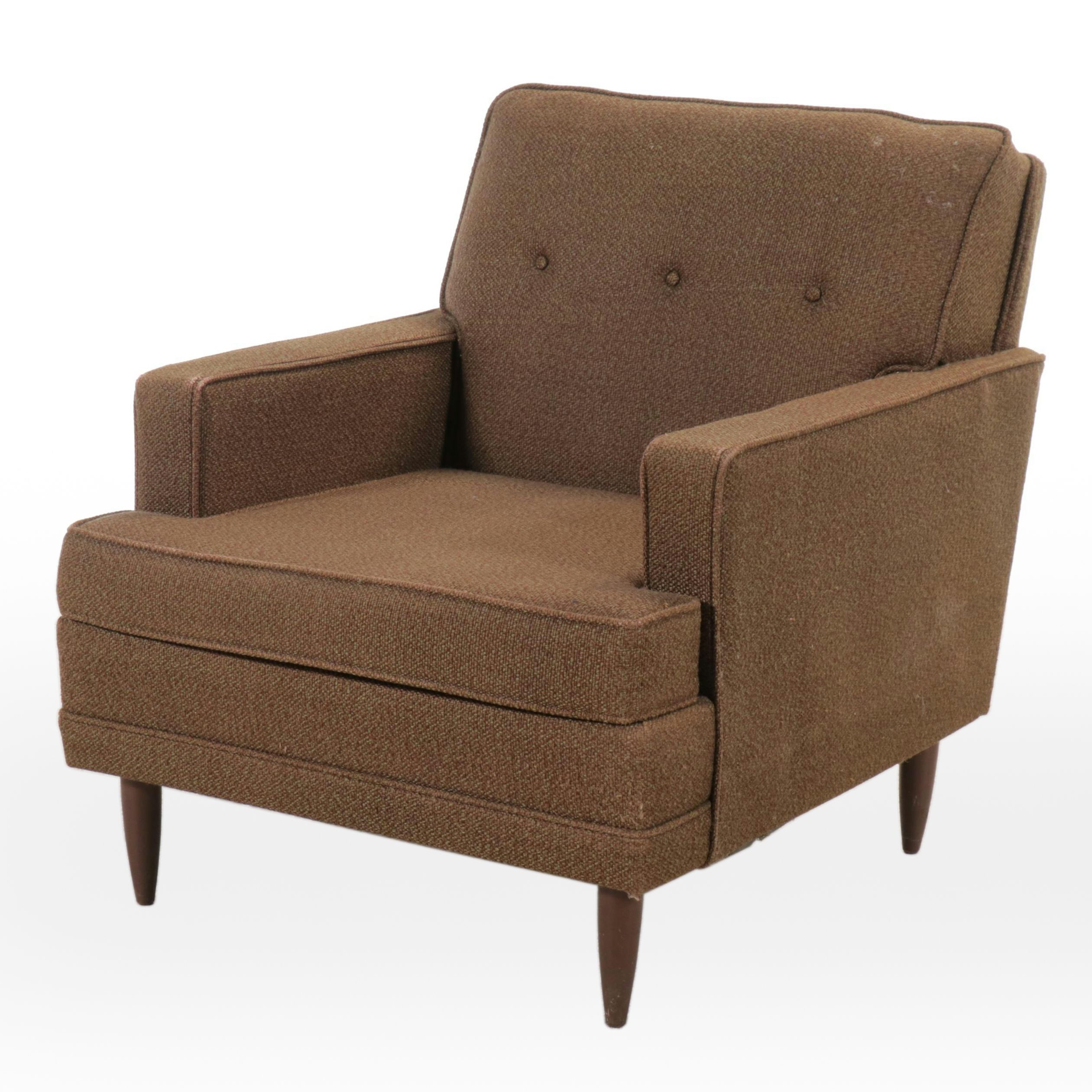Mid Century Modern Button-Tufted Lounge Chair, Mid-20th Century