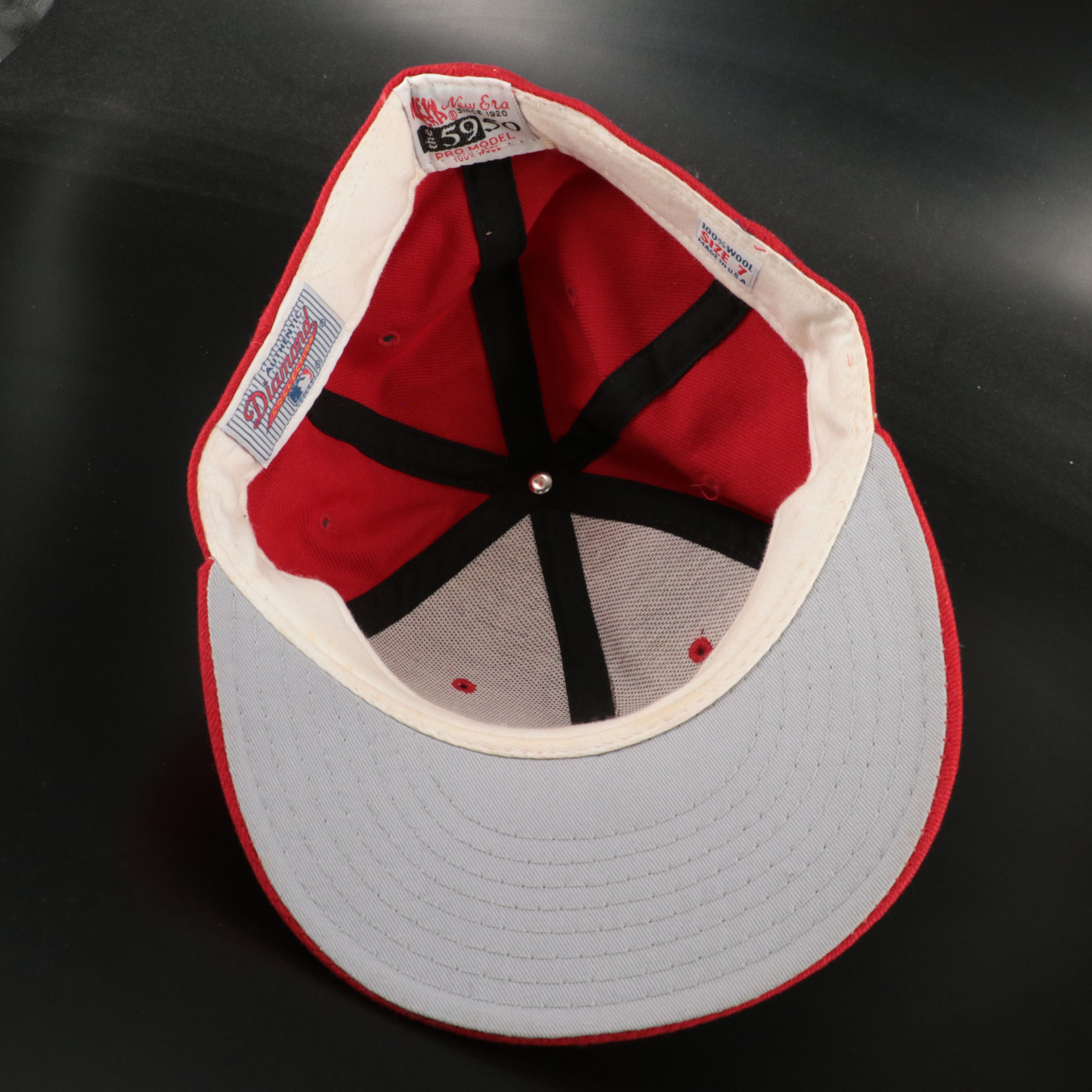 Barry Larkin Signed Hat with Chris Sabo and Ron Oester Signed Baseball