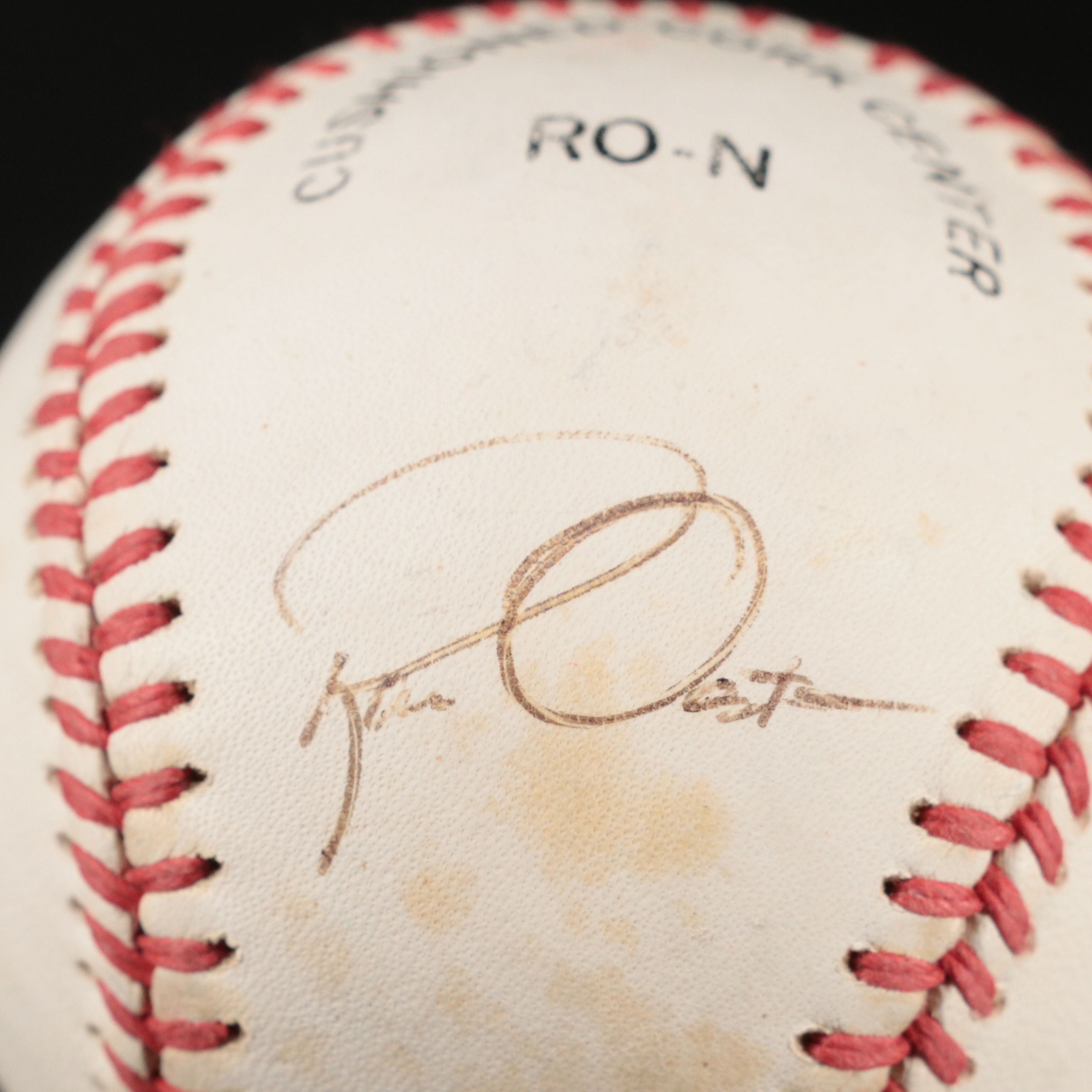 Barry Larkin Signed Hat with Chris Sabo and Ron Oester Signed Baseball