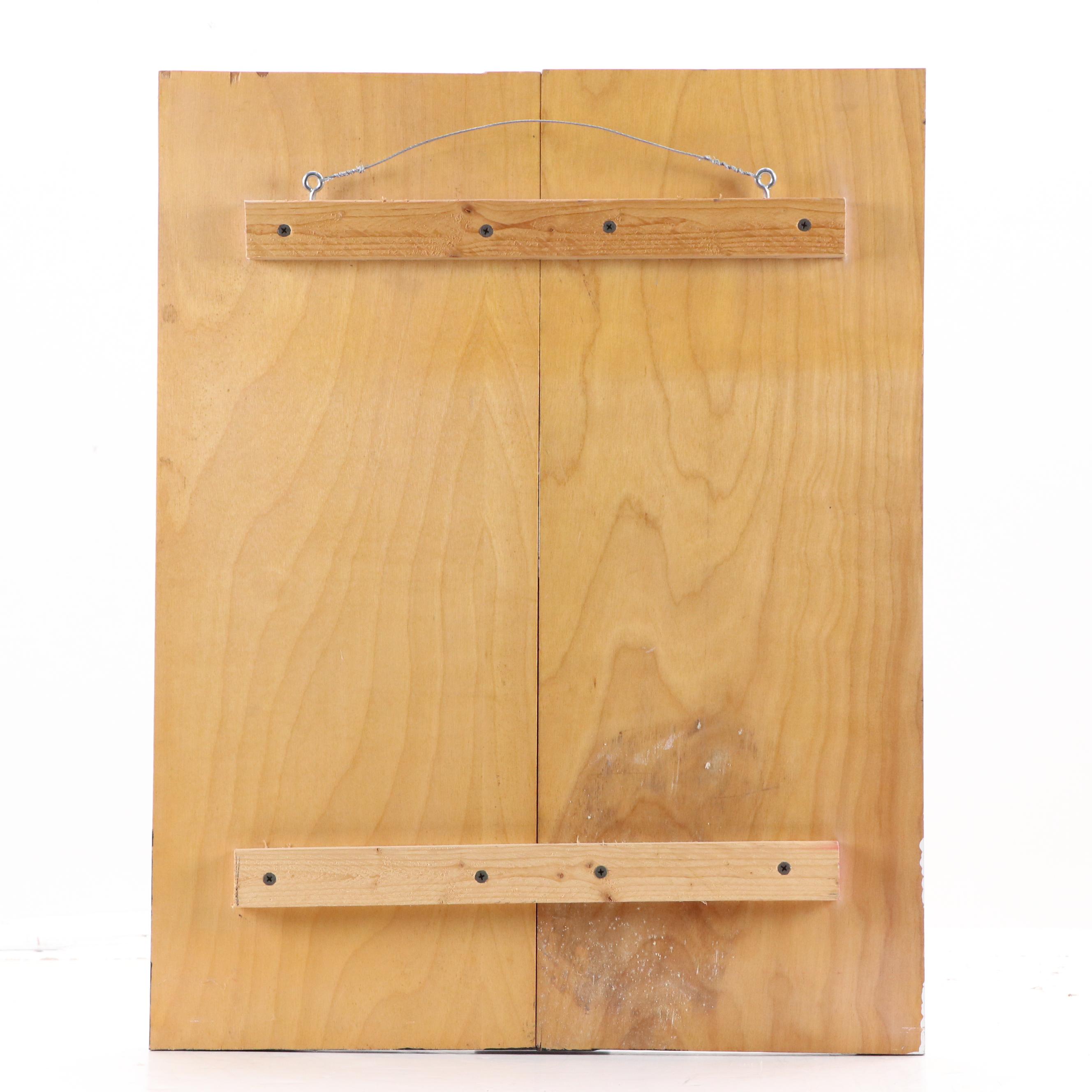 Schulz Modern Acrylic Painting of Power Line Industrial Silhouette, 21st Century