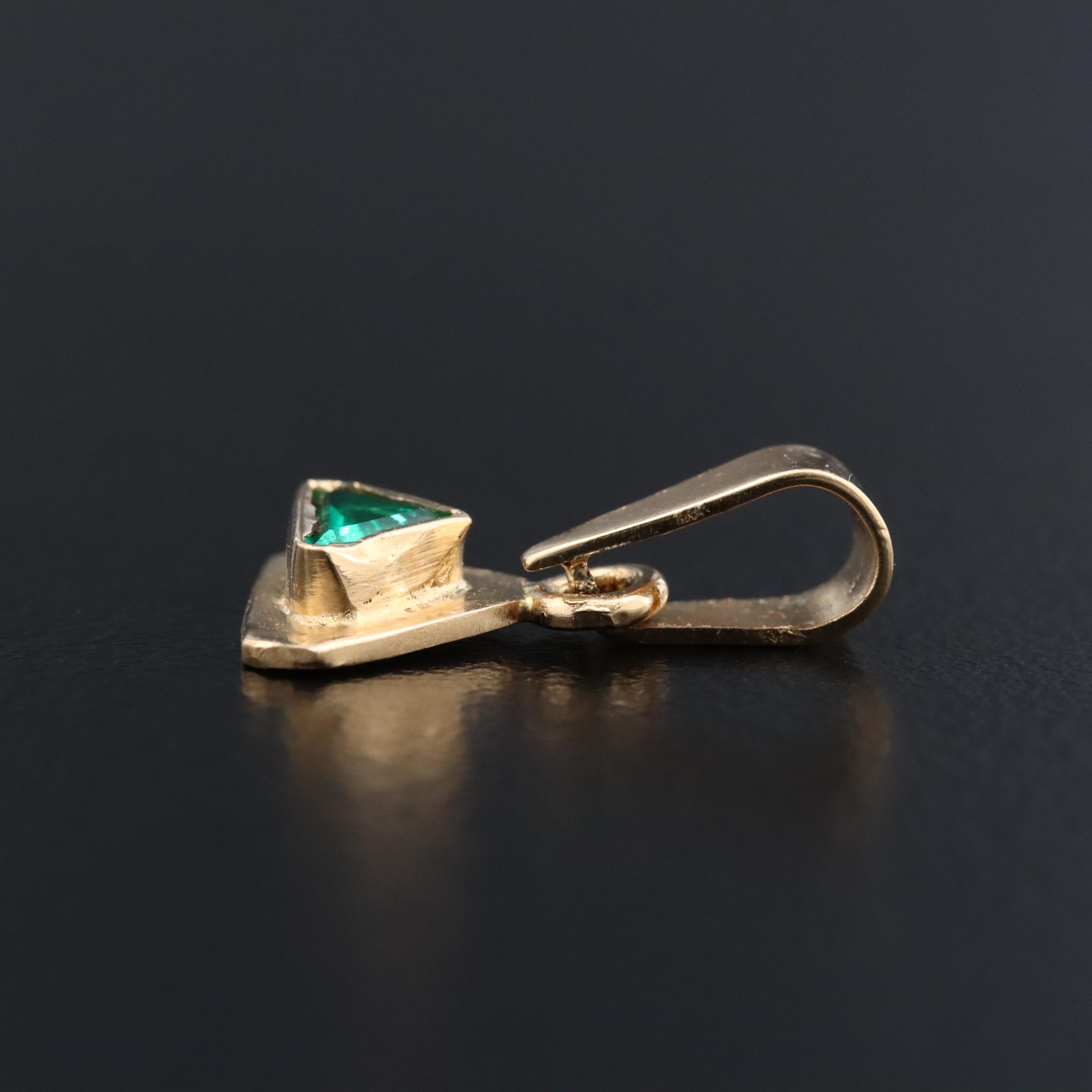 18K Emerald Bezel Pendant