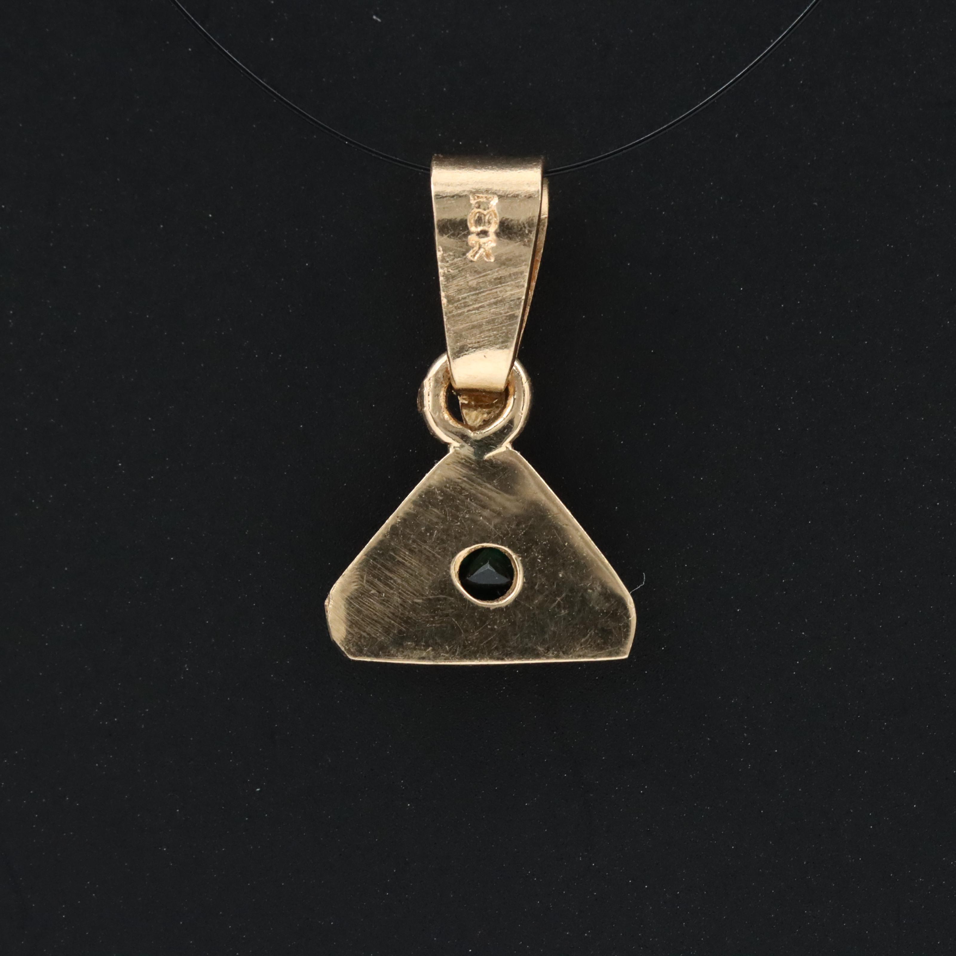 18K Emerald Bezel Pendant