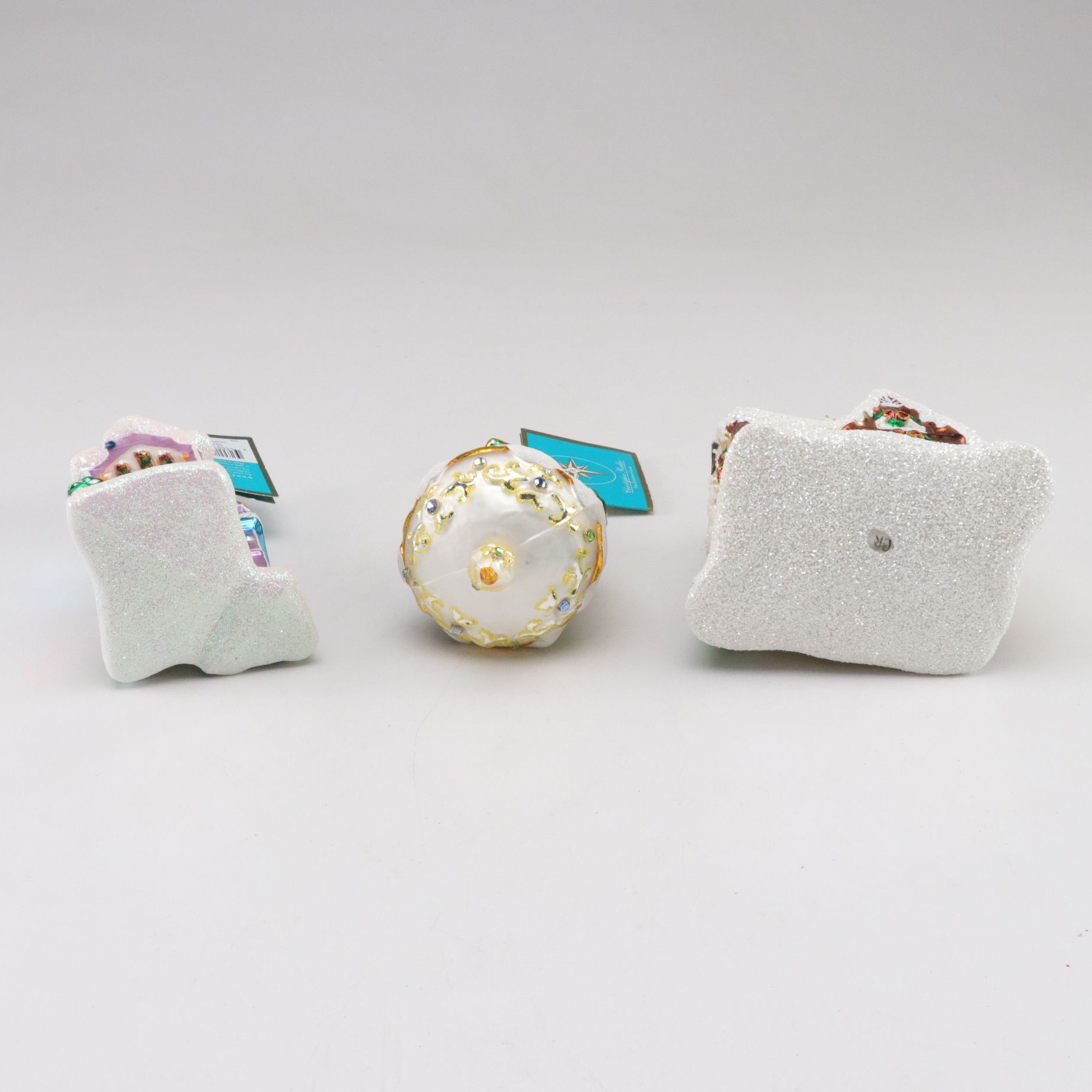 Five Christopher Radko Blown Glass Christmas Ornaments