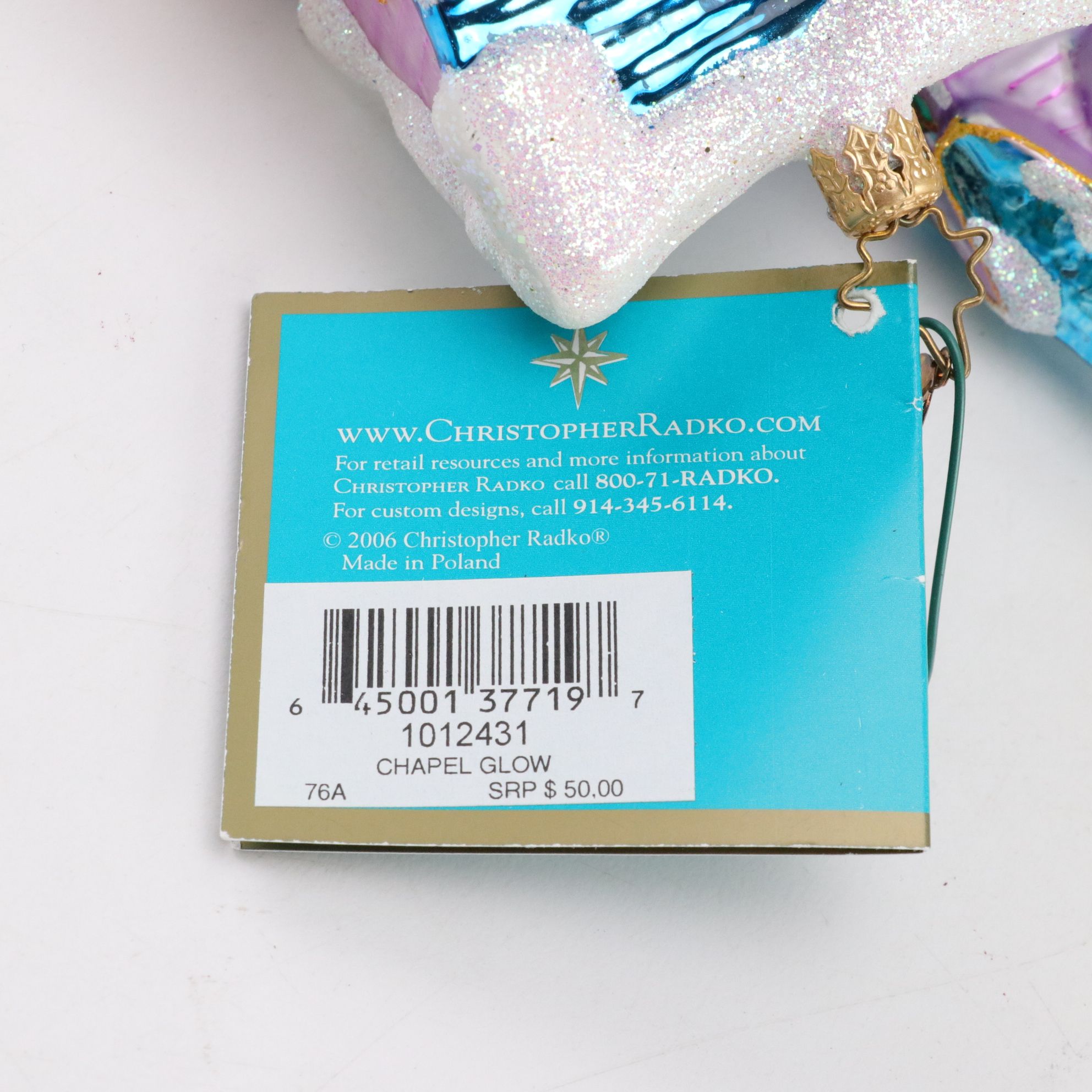 Five Christopher Radko Blown Glass Christmas Ornaments