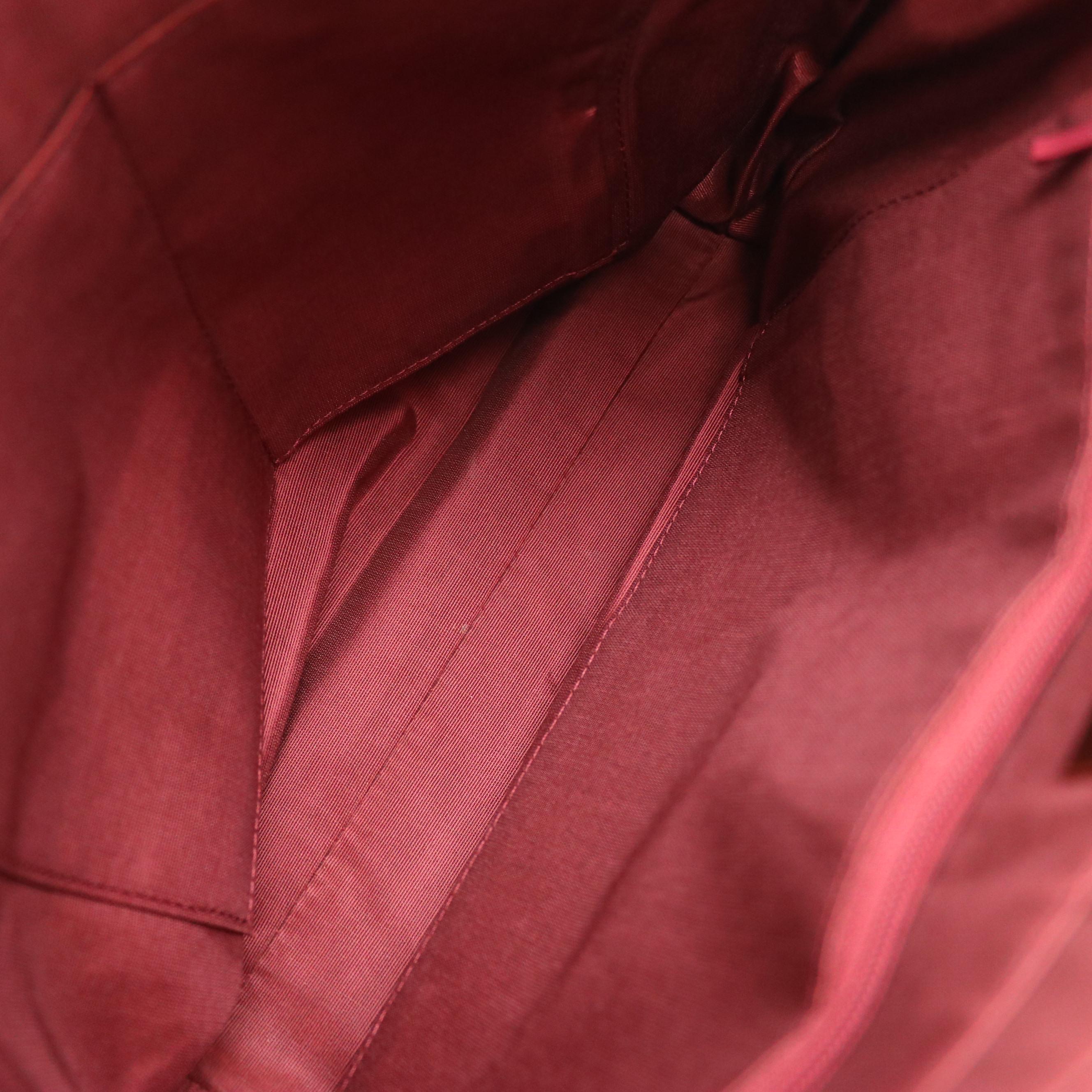 Burberry Shoulder Bag in House Check Canvas and Dark Red Saffiano Leather