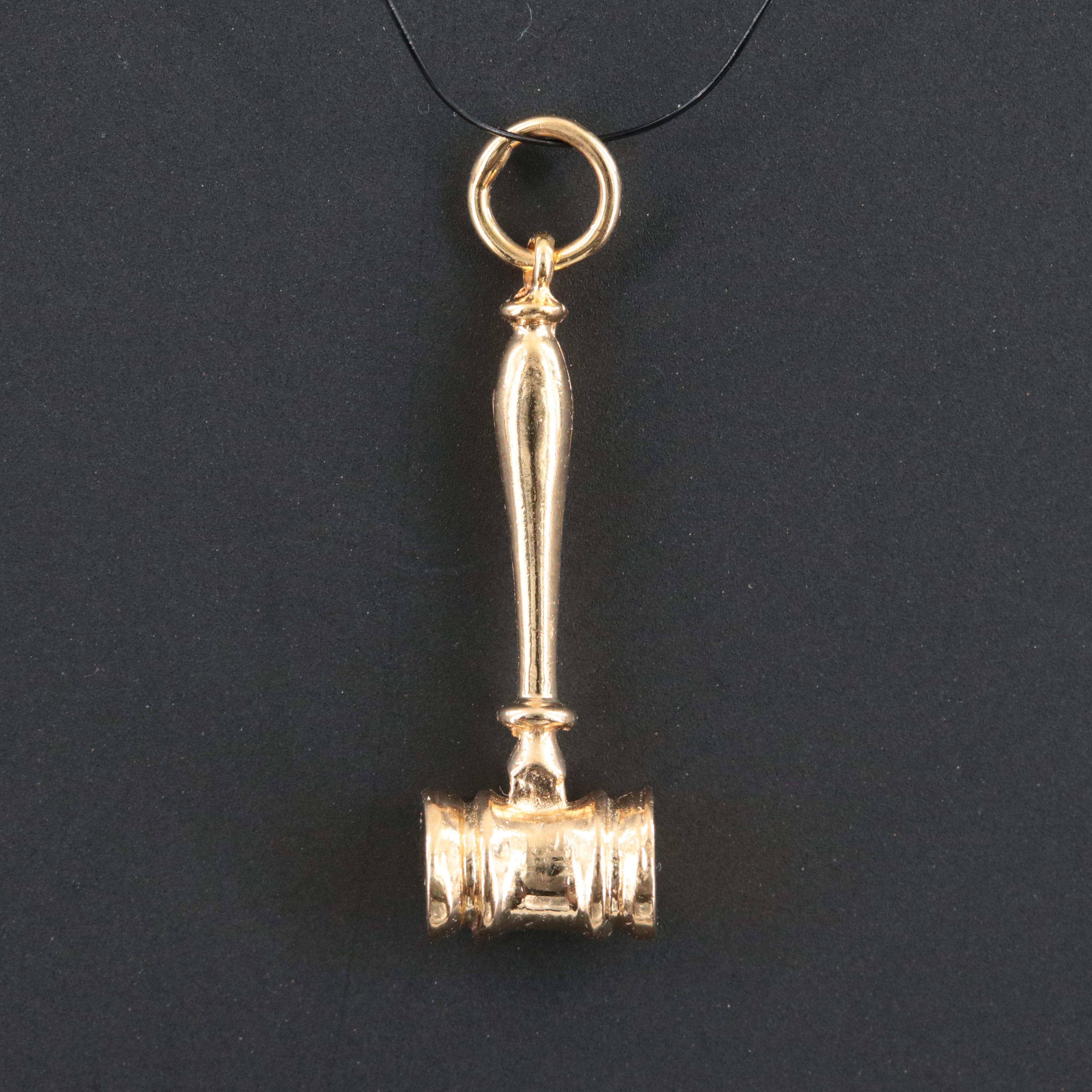 14K Gavel Charm Pendant