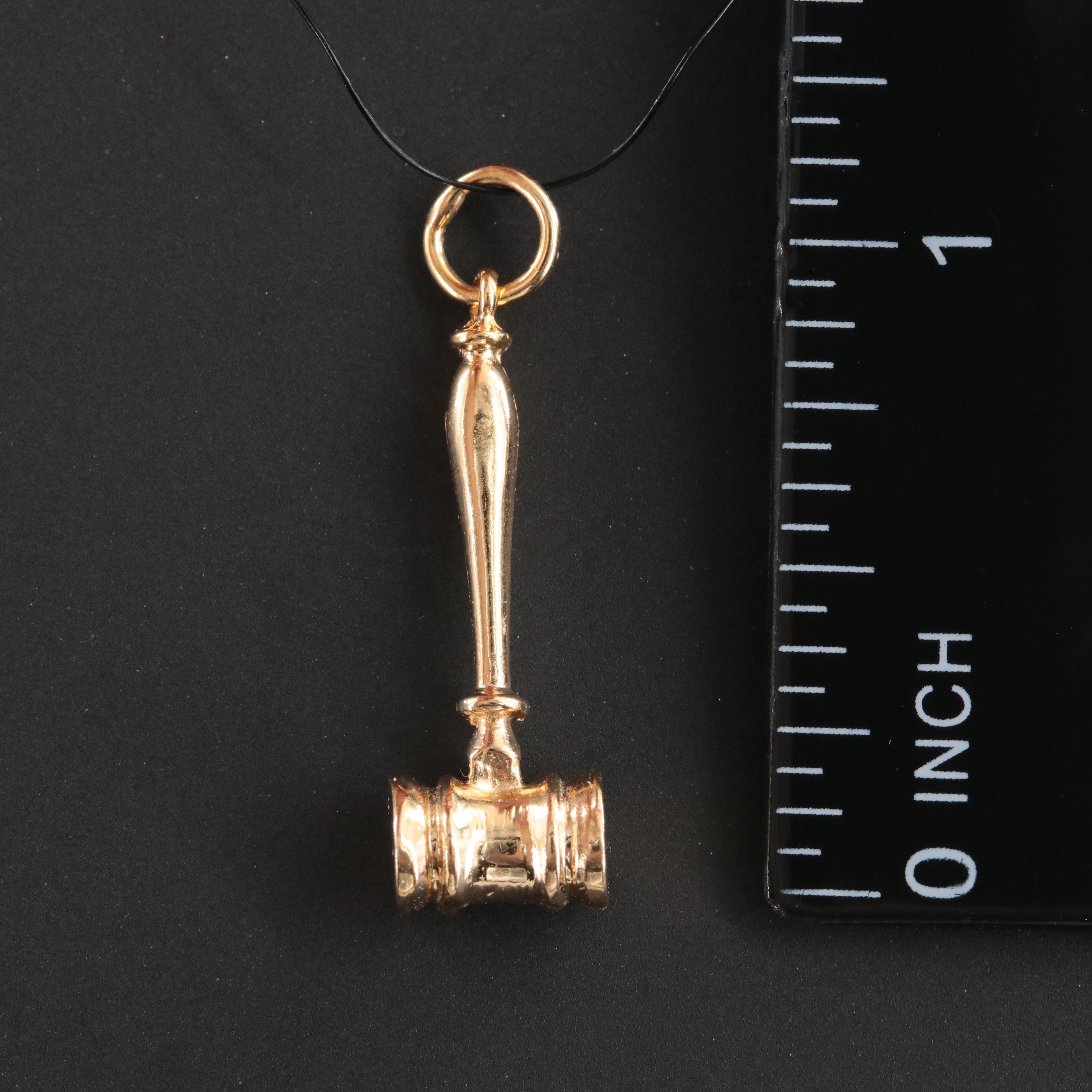 14K Gavel Charm Pendant