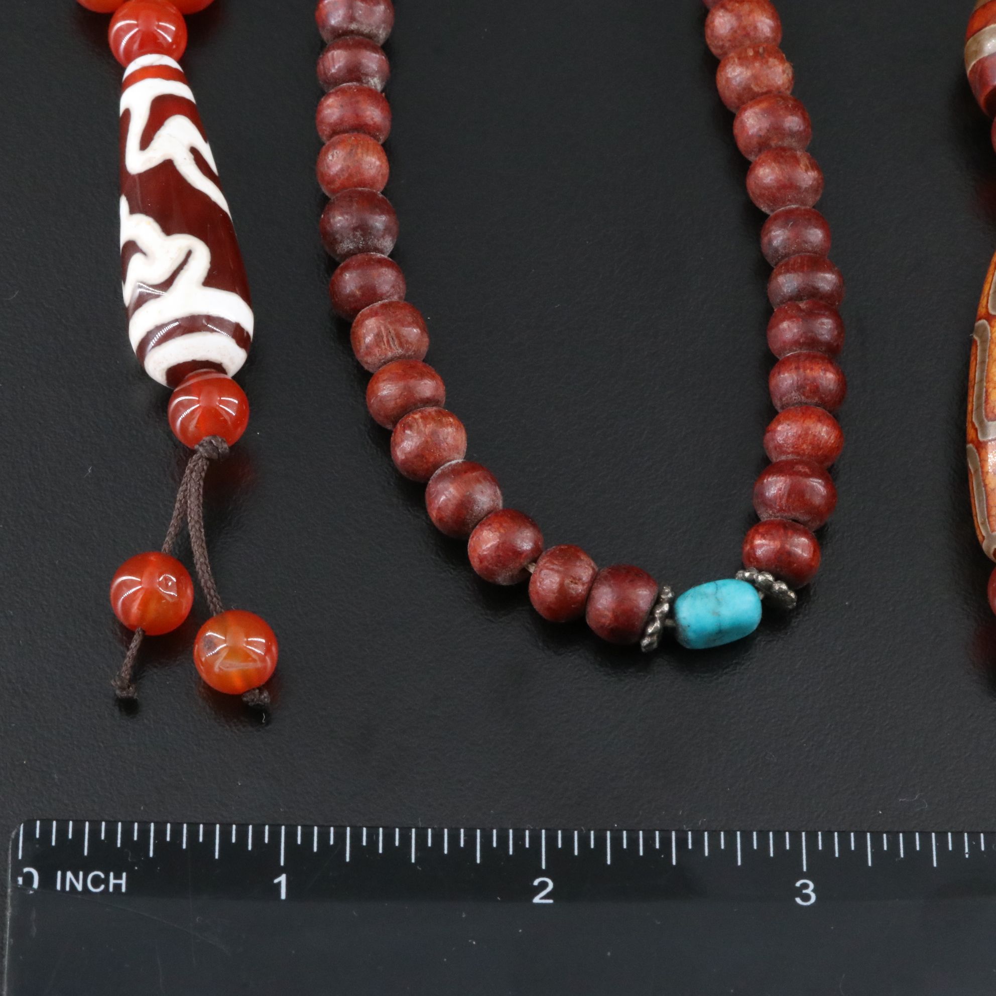 Agate, Wood and Glass Necklaces and Mala Beads