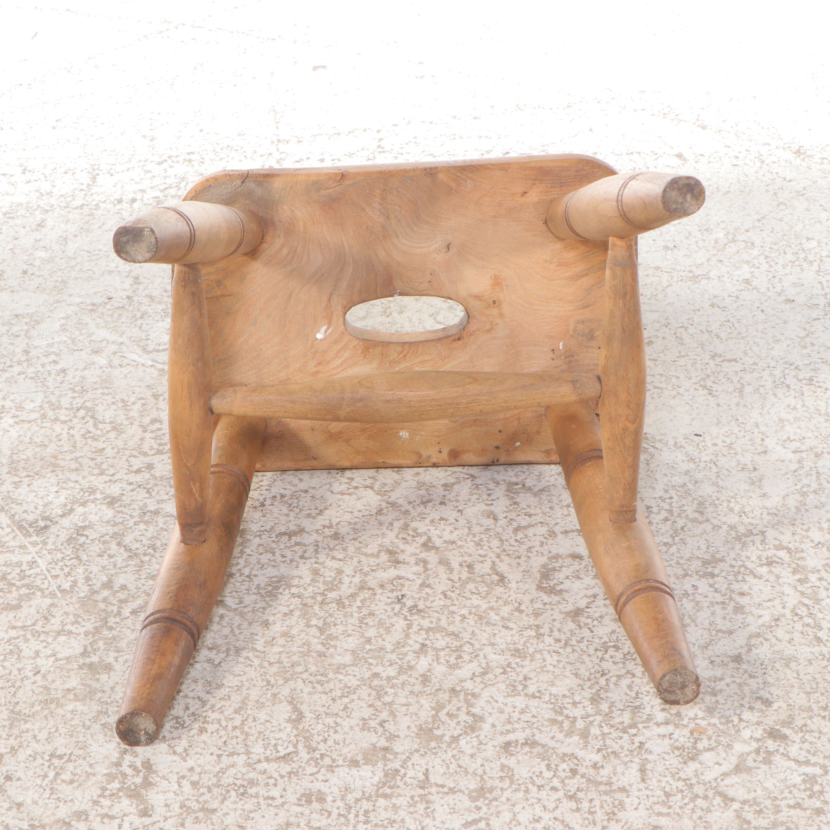 Primitive Style Pine Rocking Chair with Accent Table