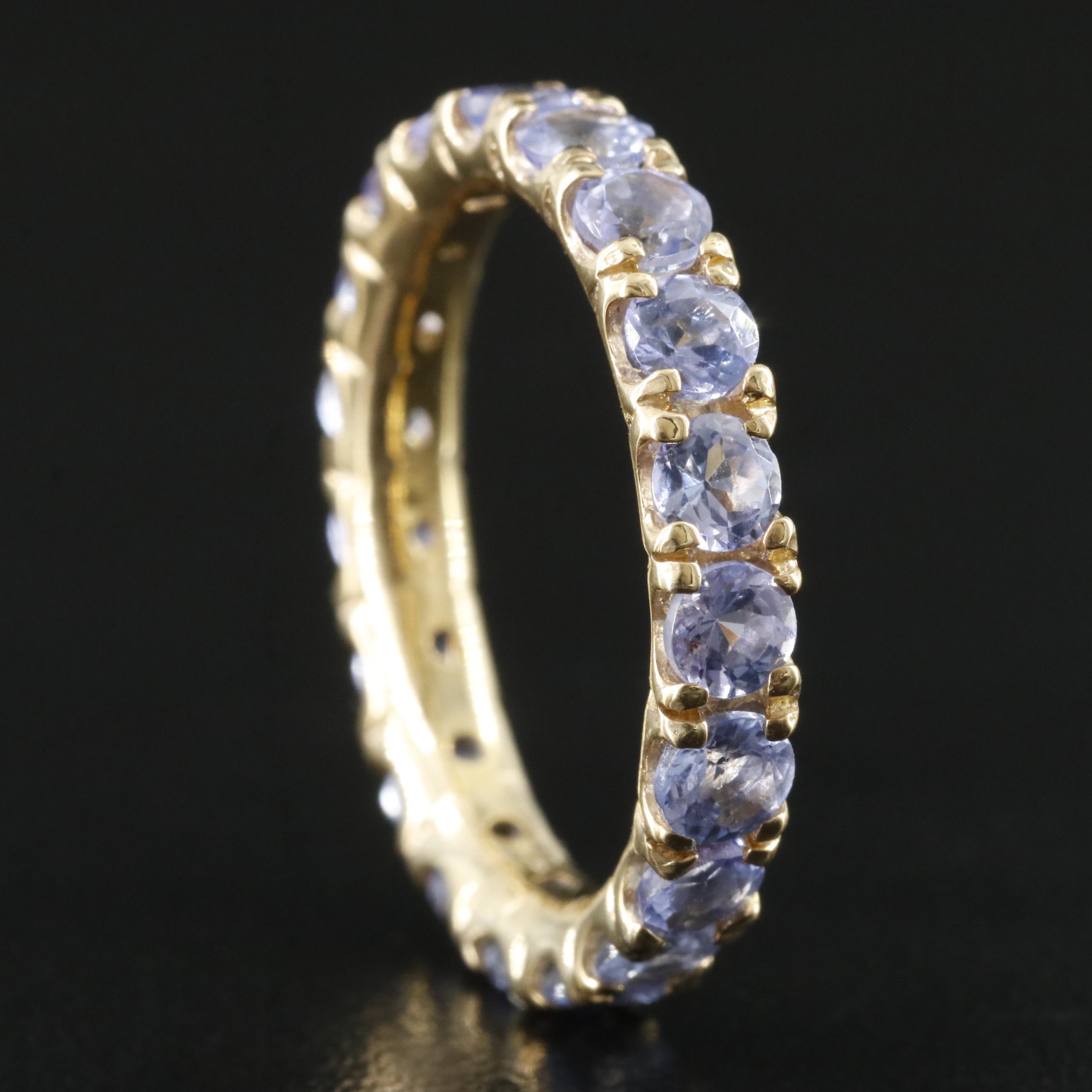 Sterling Tanzanite Eternity Band