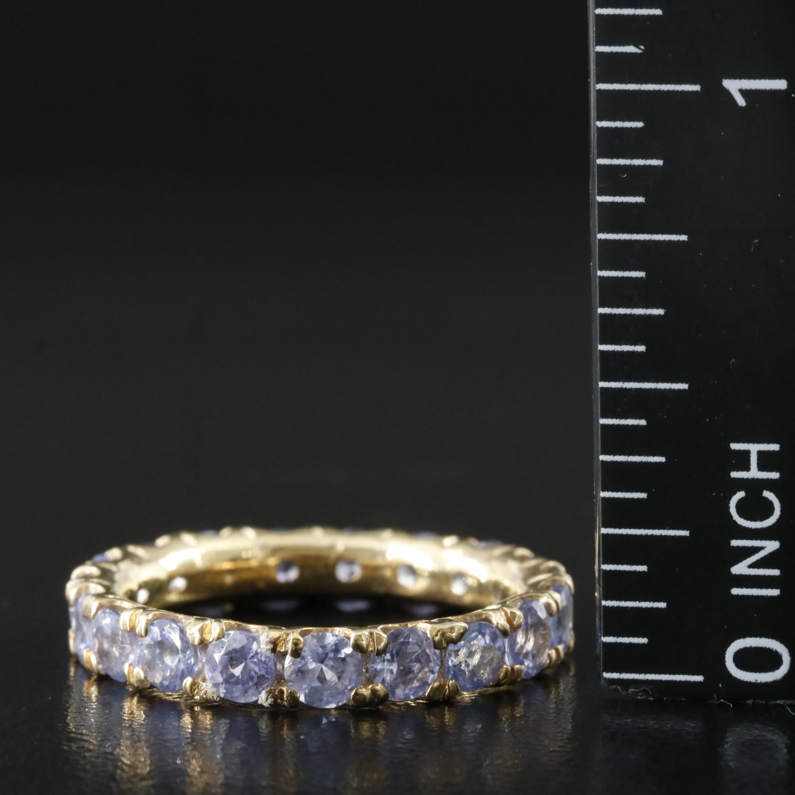 Sterling Tanzanite Eternity Band