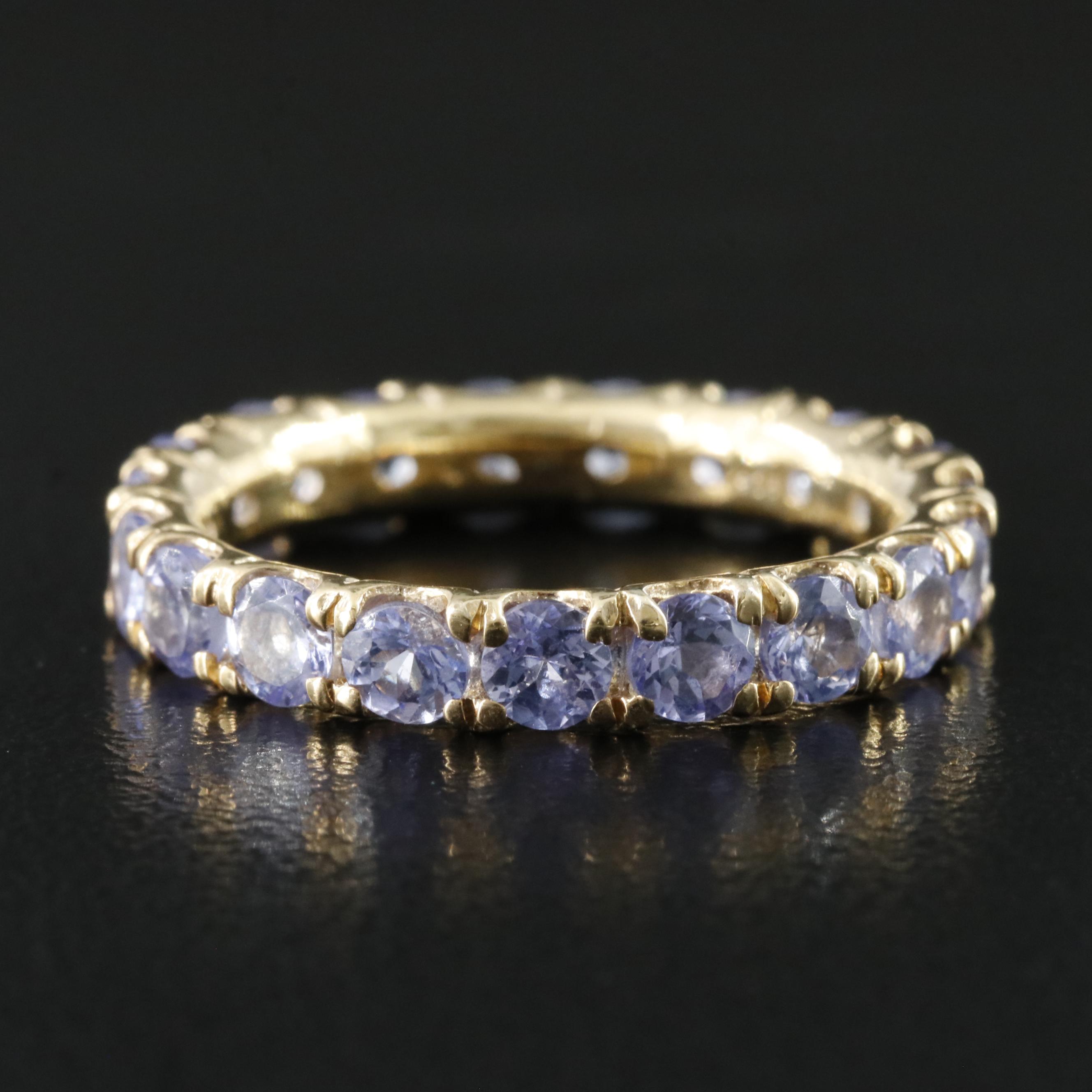 Sterling Tanzanite Eternity Band