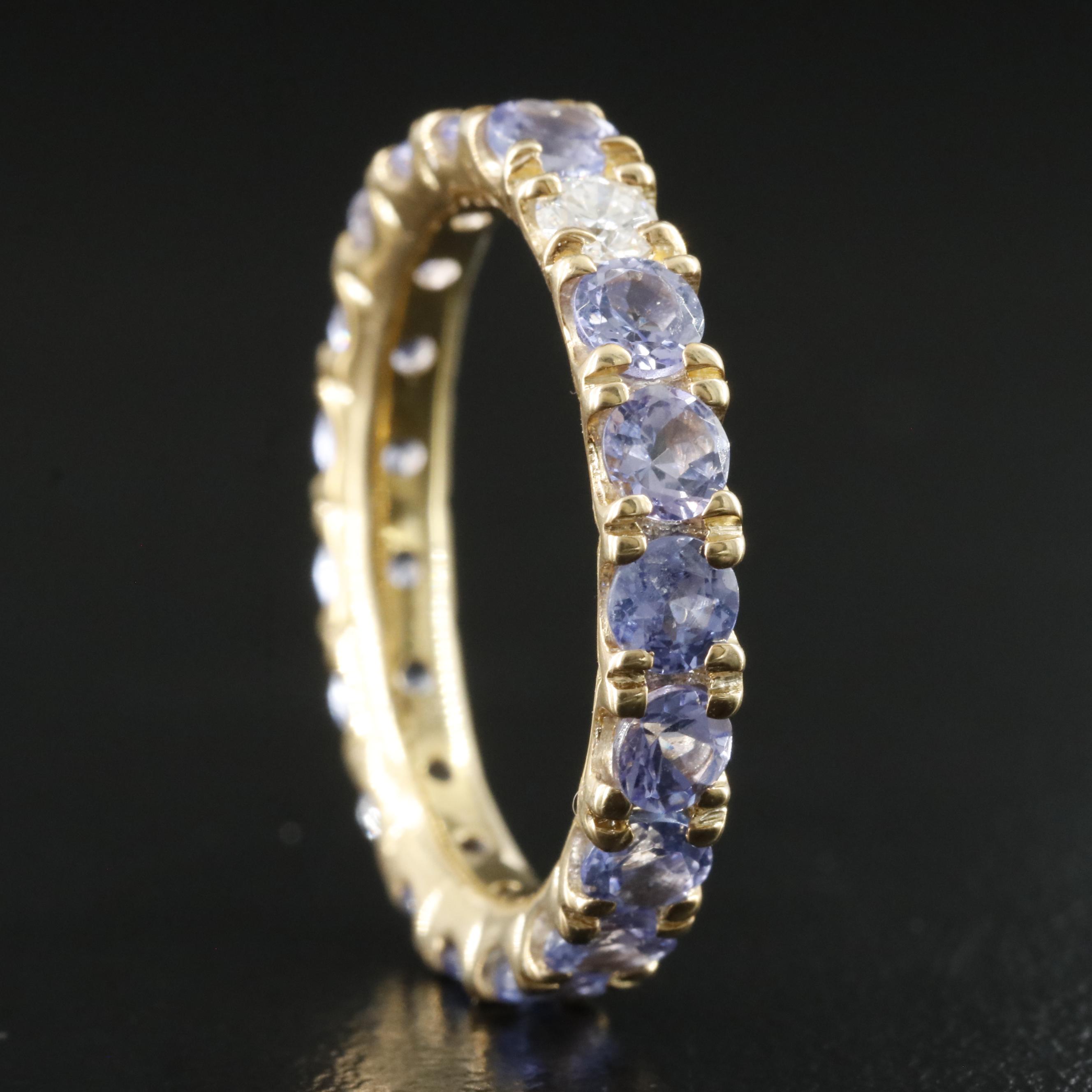 Sterling Tanzanite Eternity Band