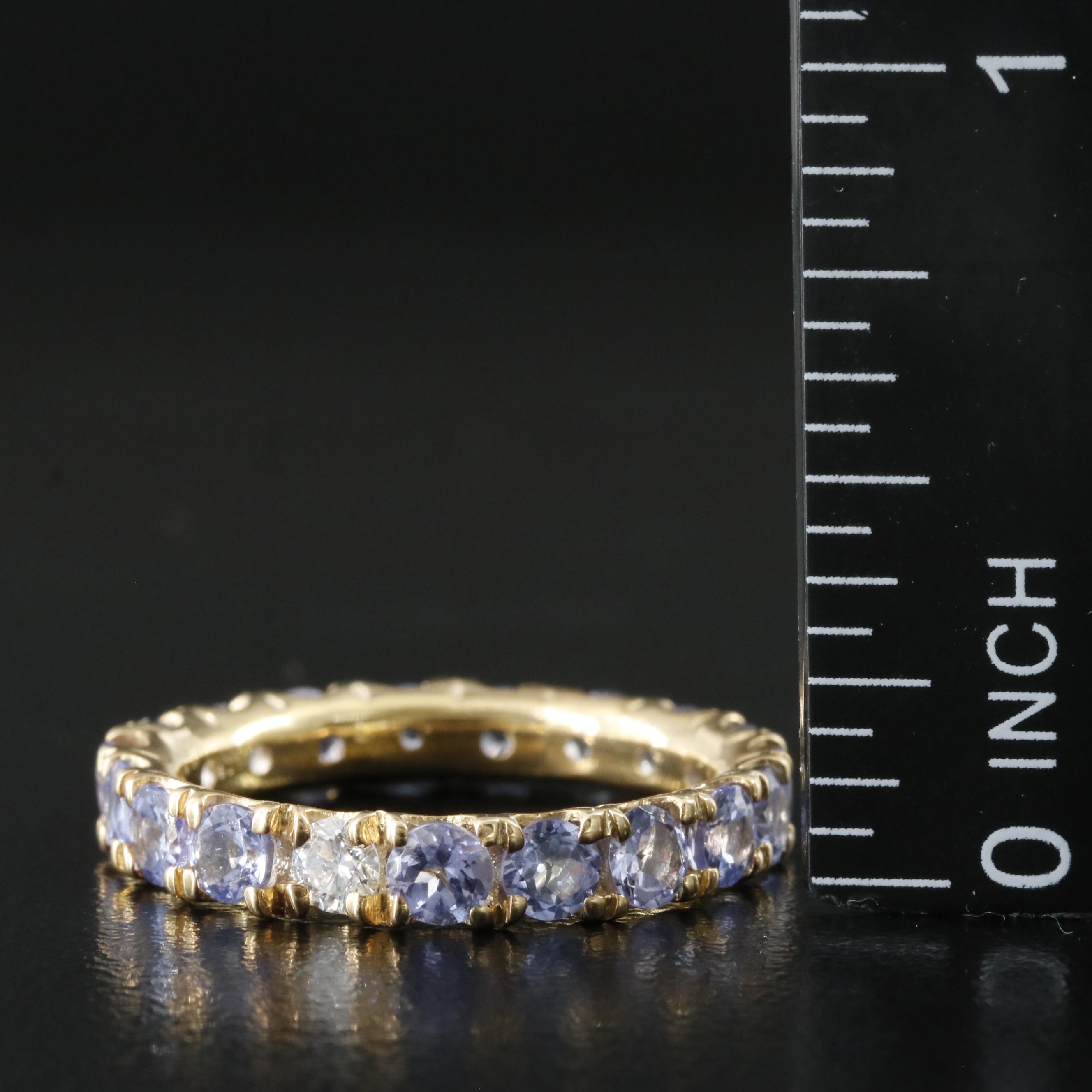 Sterling Tanzanite Eternity Band