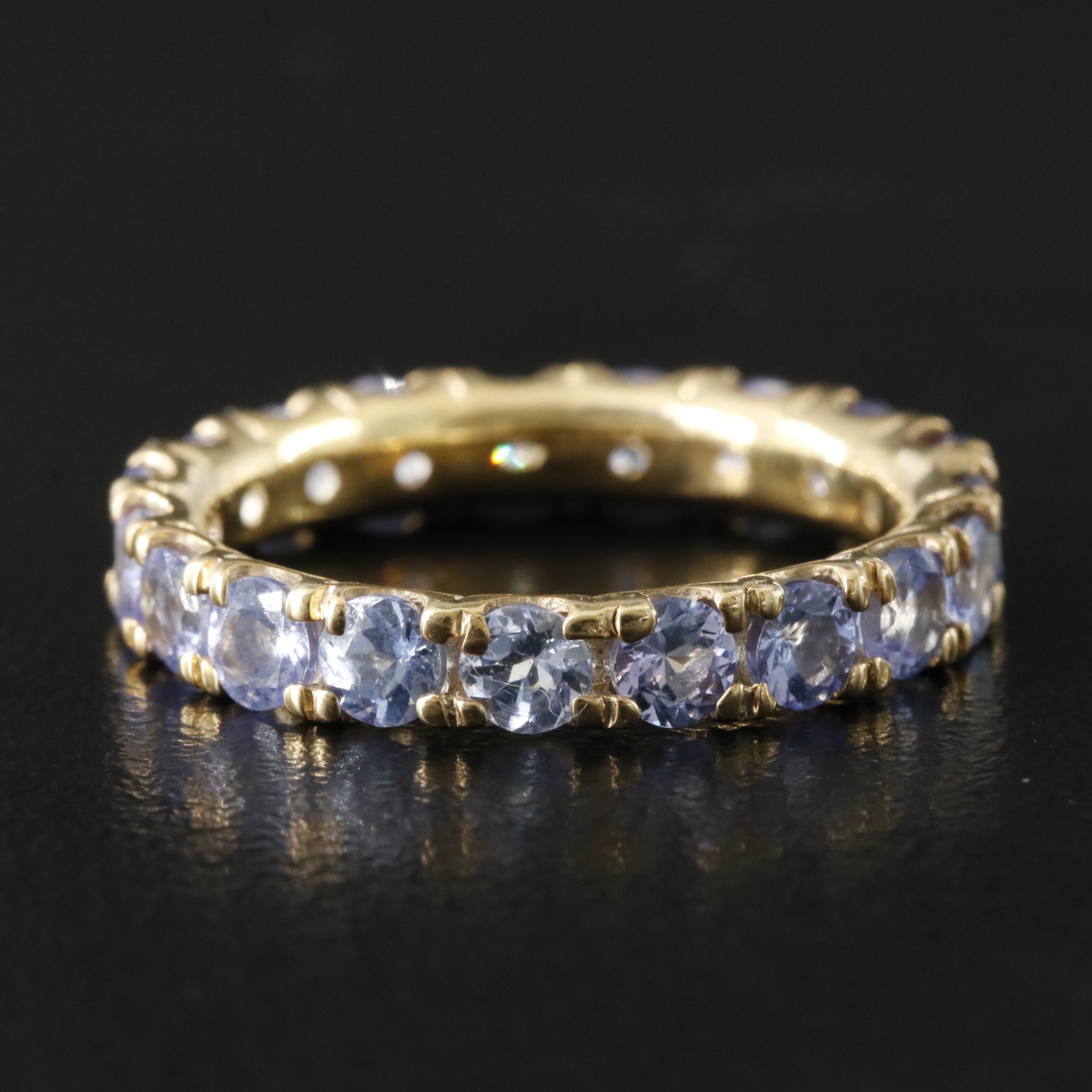 Sterling Tanzanite Eternity Band