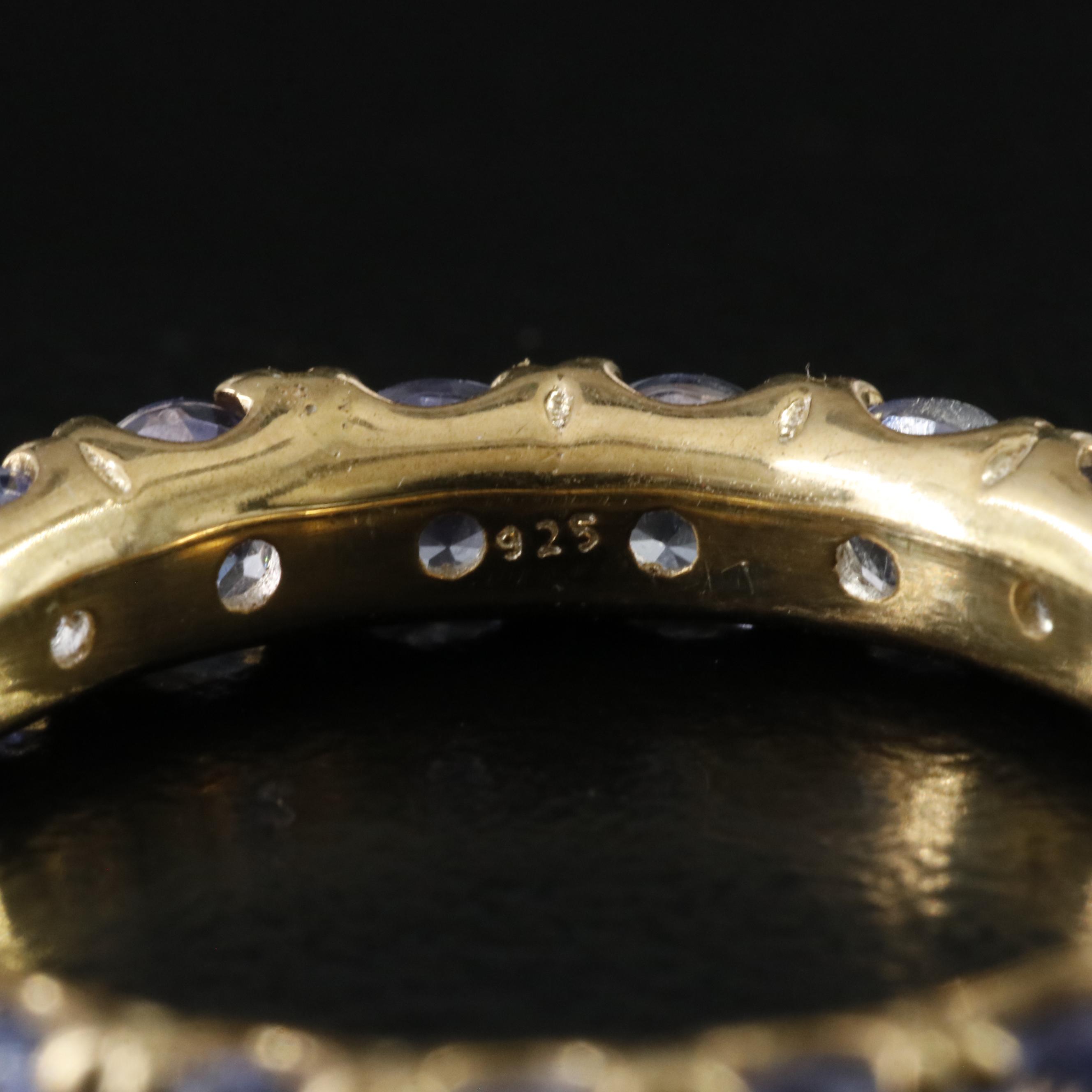 Sterling Tanzanite Eternity Band