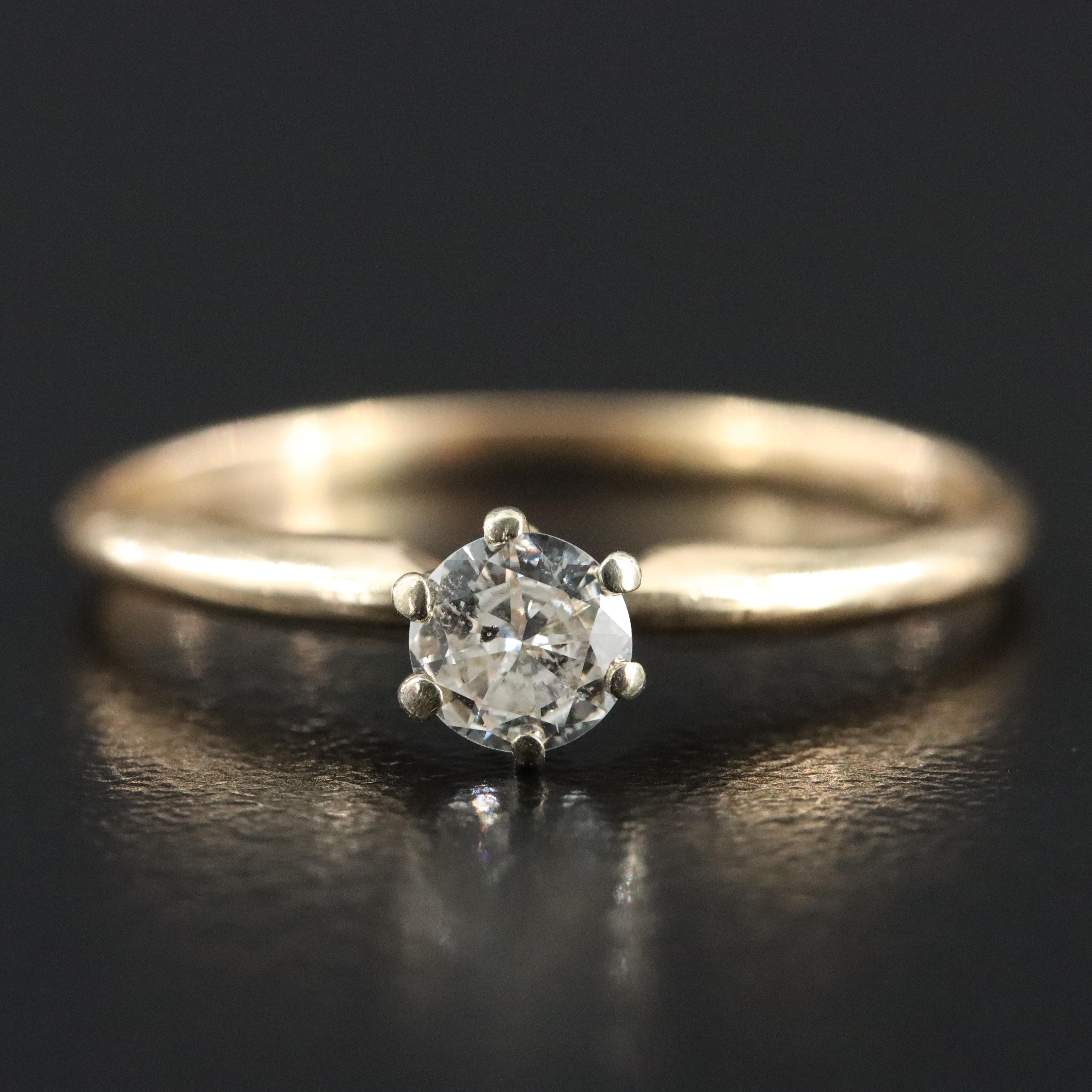 14K 0.35 CT Diamond Solitaire Ring