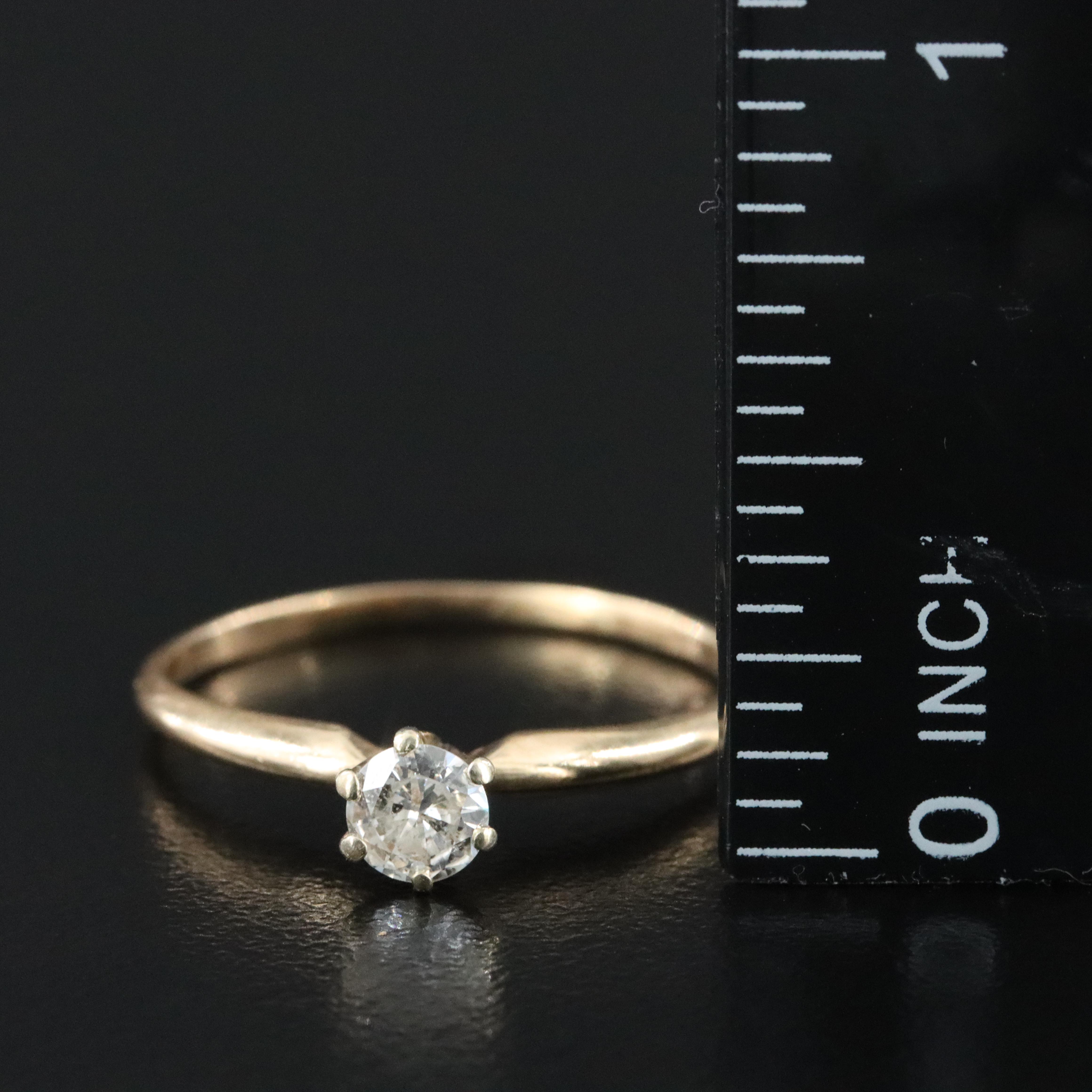 14K 0.35 CT Diamond Solitaire Ring