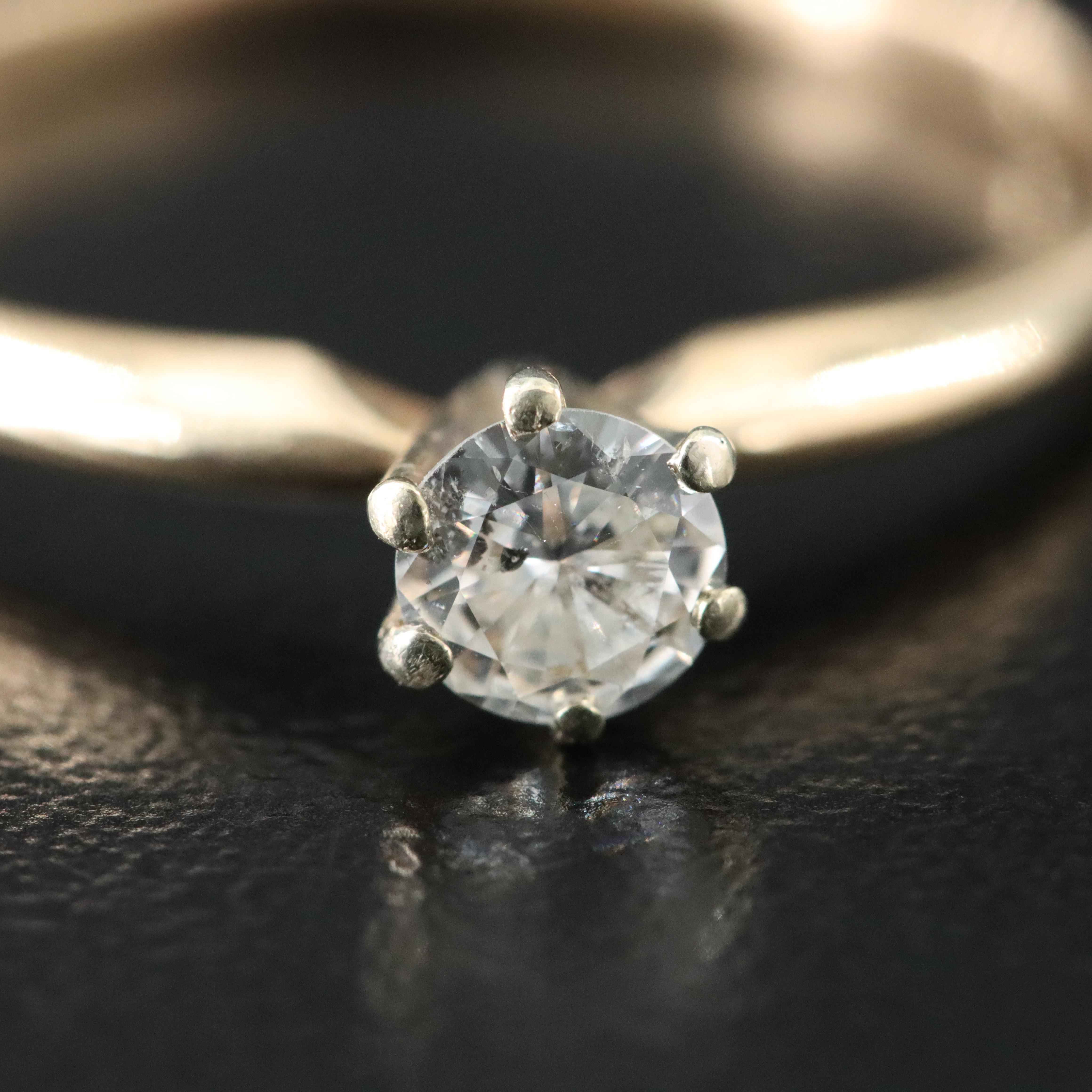 14K 0.35 CT Diamond Solitaire Ring