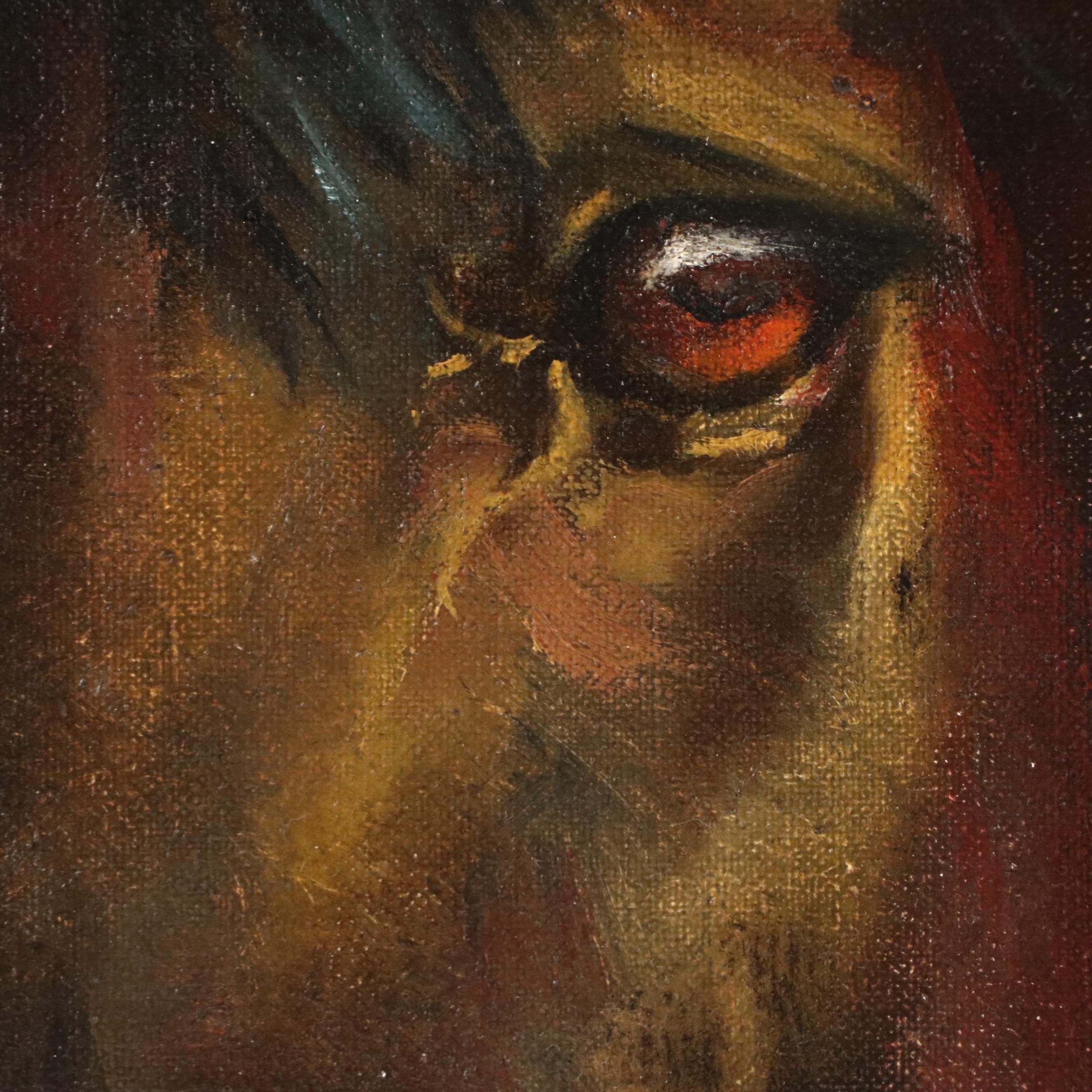 Val Gottesman Oil Painting of Close-Up Equine Portrait, Late 20th - 21st Century