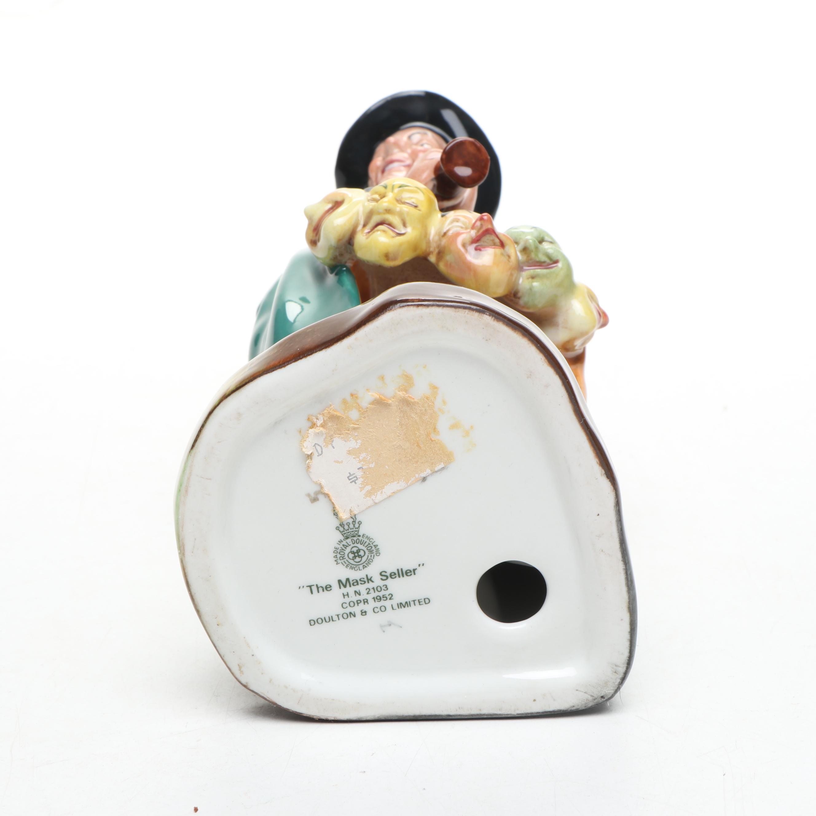 Royal Doulton "The Mask Seller" and Other Porcelain Figurines