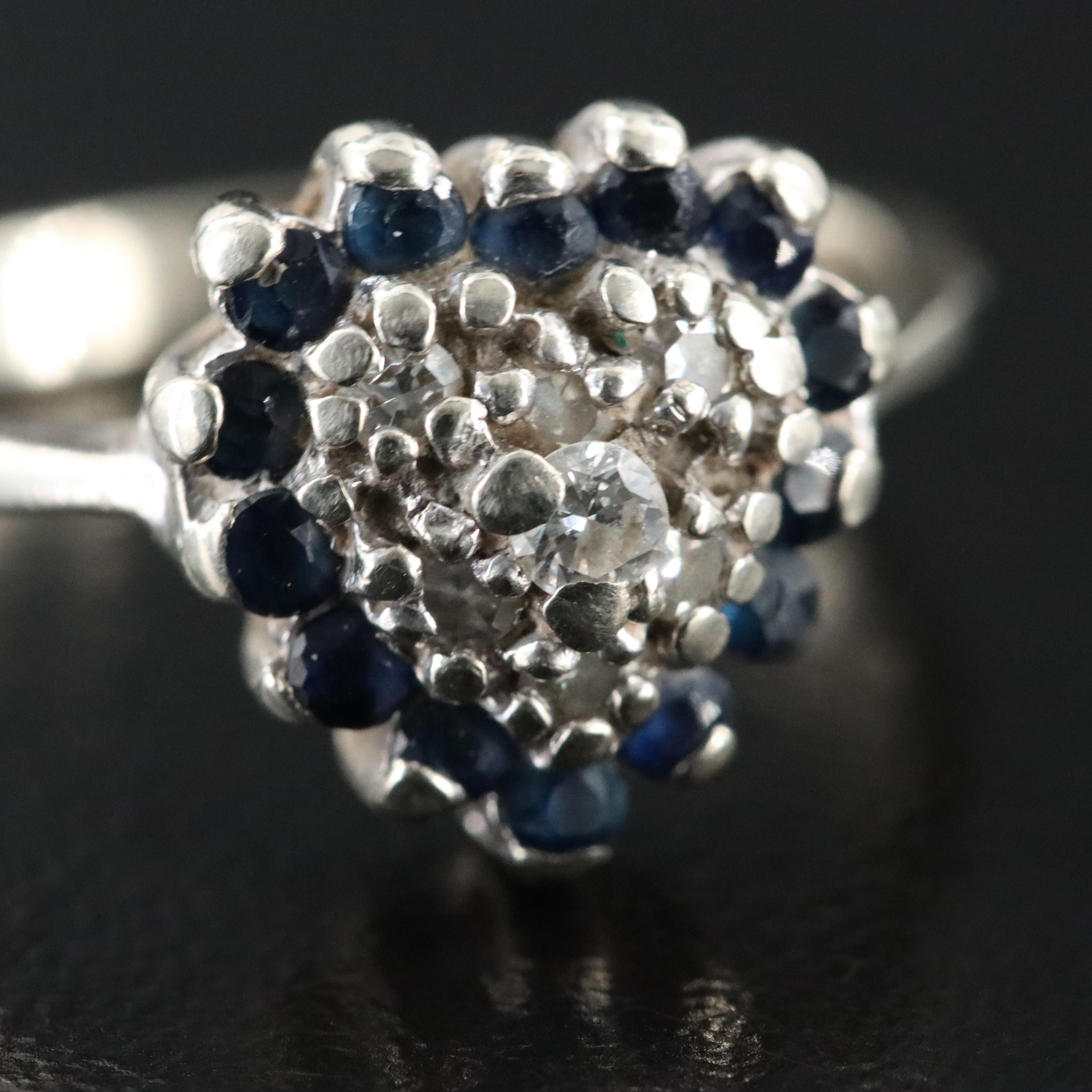 14K Diamond and Sapphire Heart Ring