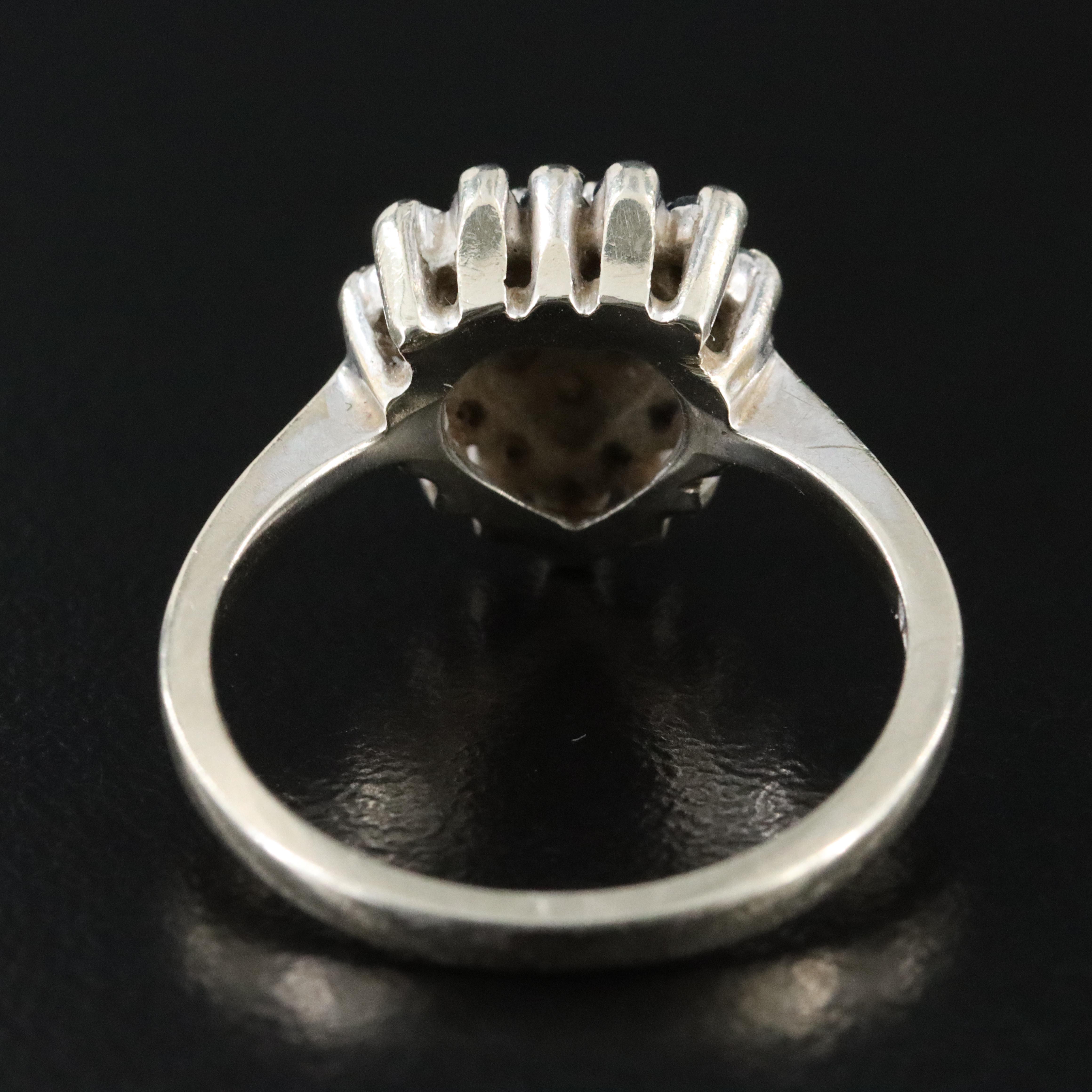 14K Diamond and Sapphire Heart Ring