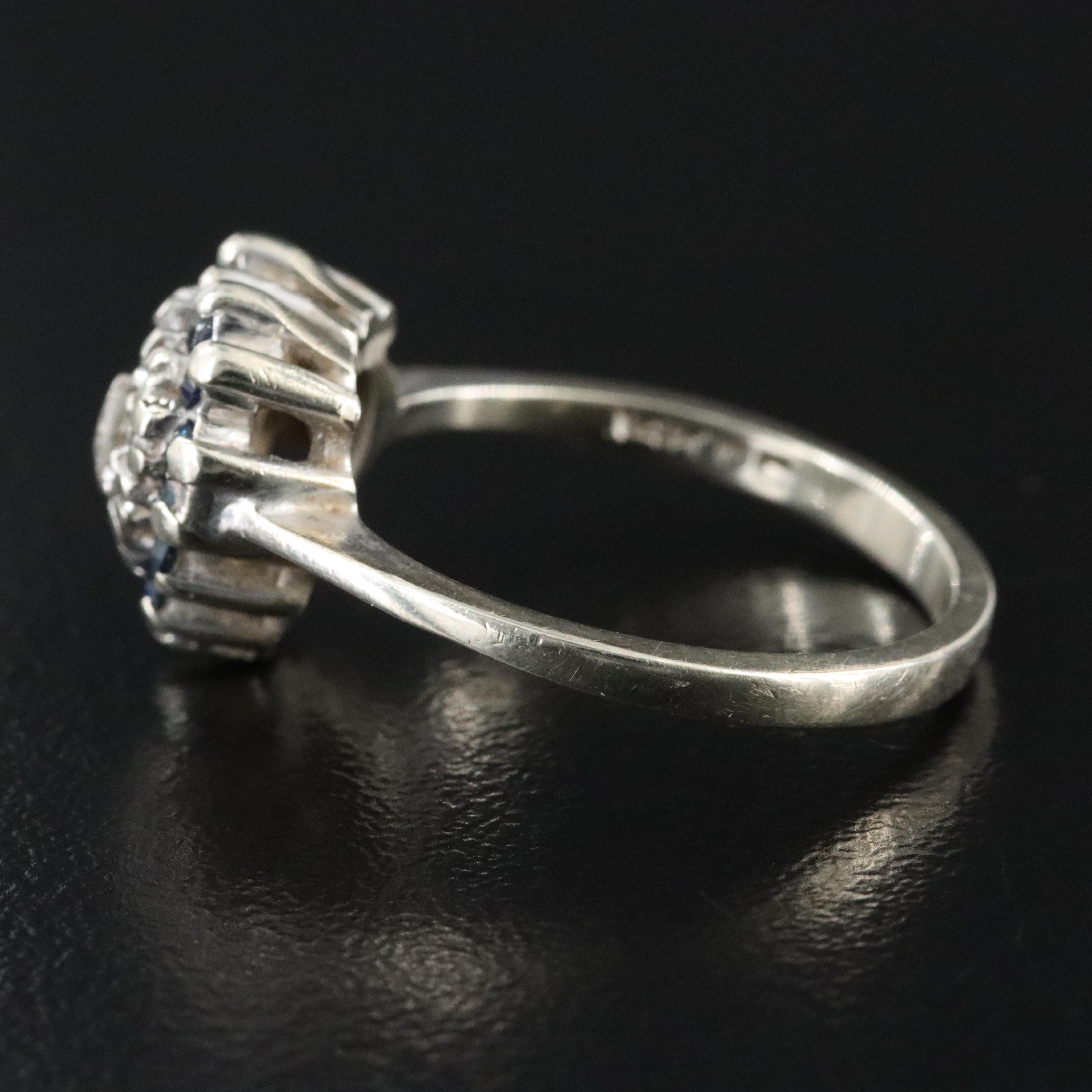 14K Diamond and Sapphire Heart Ring